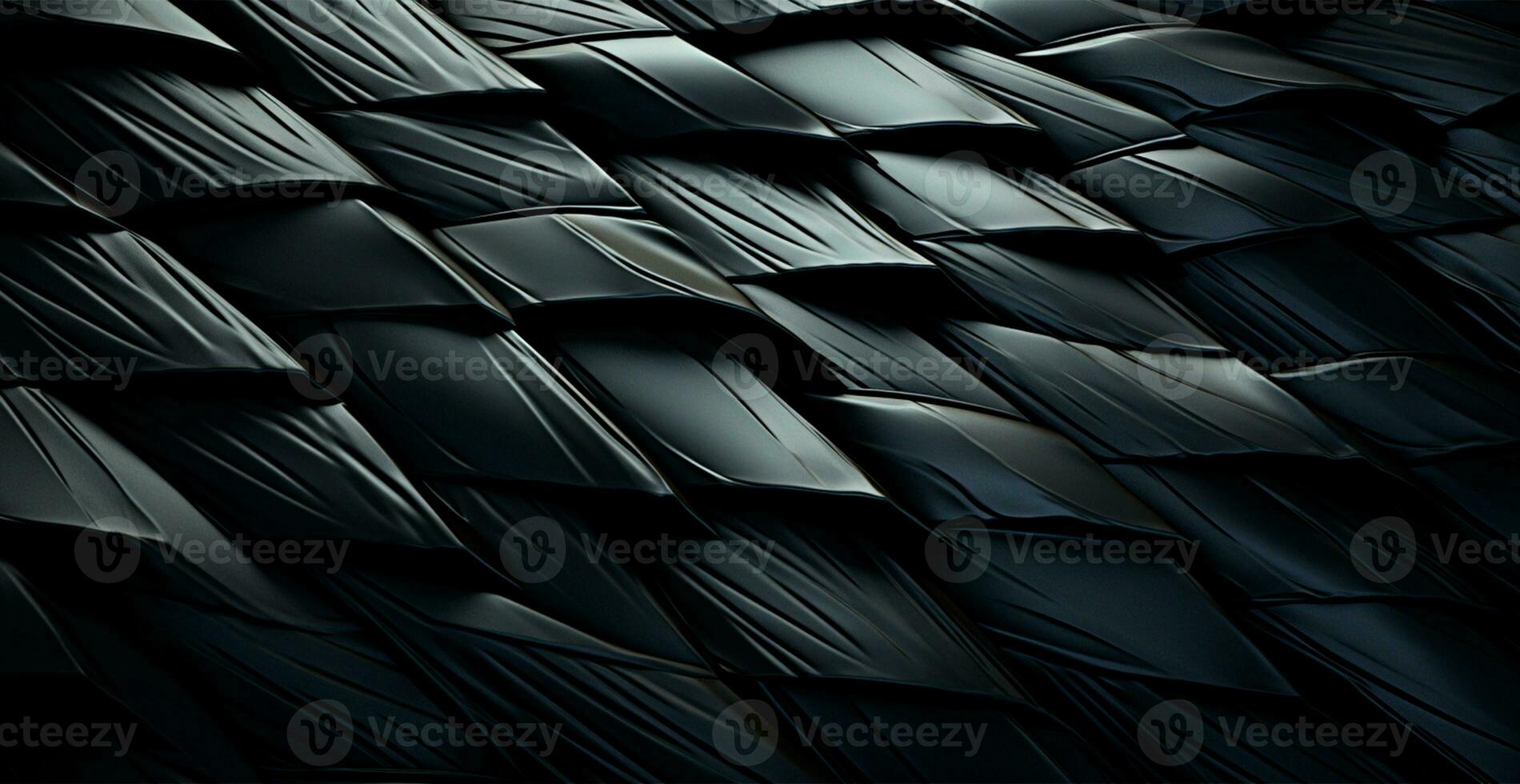 Weave eco leather black texture pattern, panoramic background - AI generated image photo