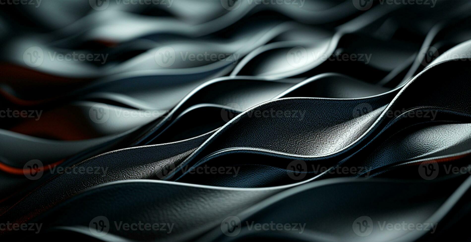 tejido eco cuero negro textura patrón, panorámico antecedentes - ai generado imagen foto