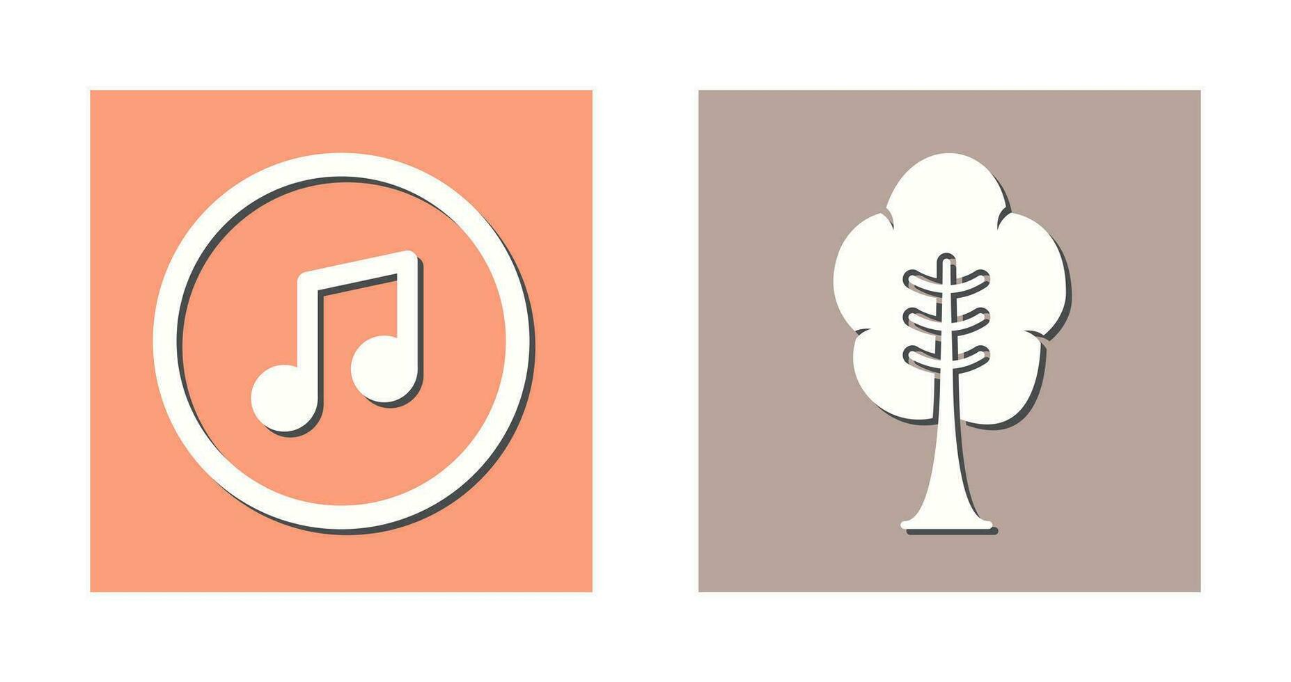 Music Player and Tree Icon vector