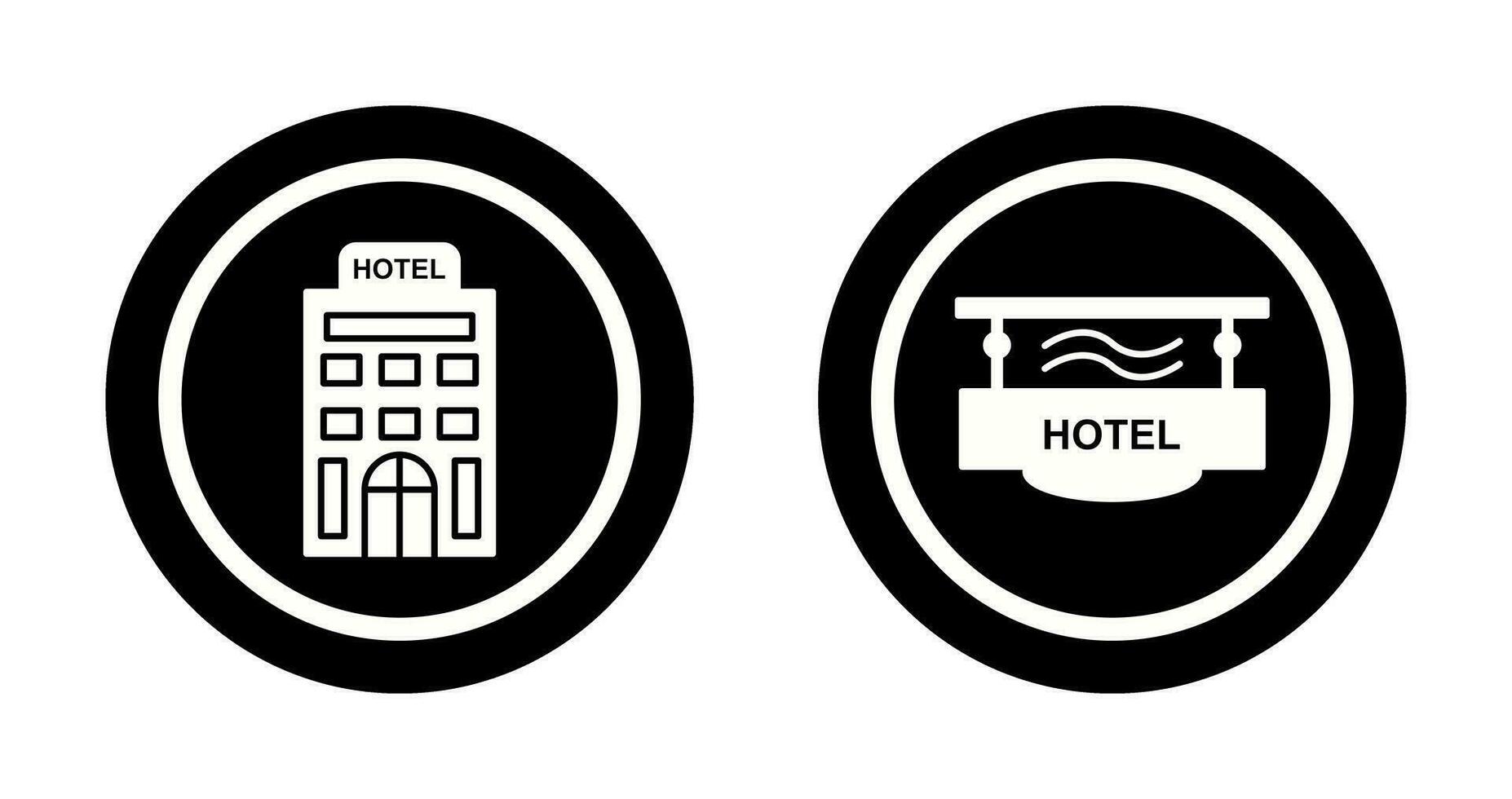 hotel y hotel firmar icono vector