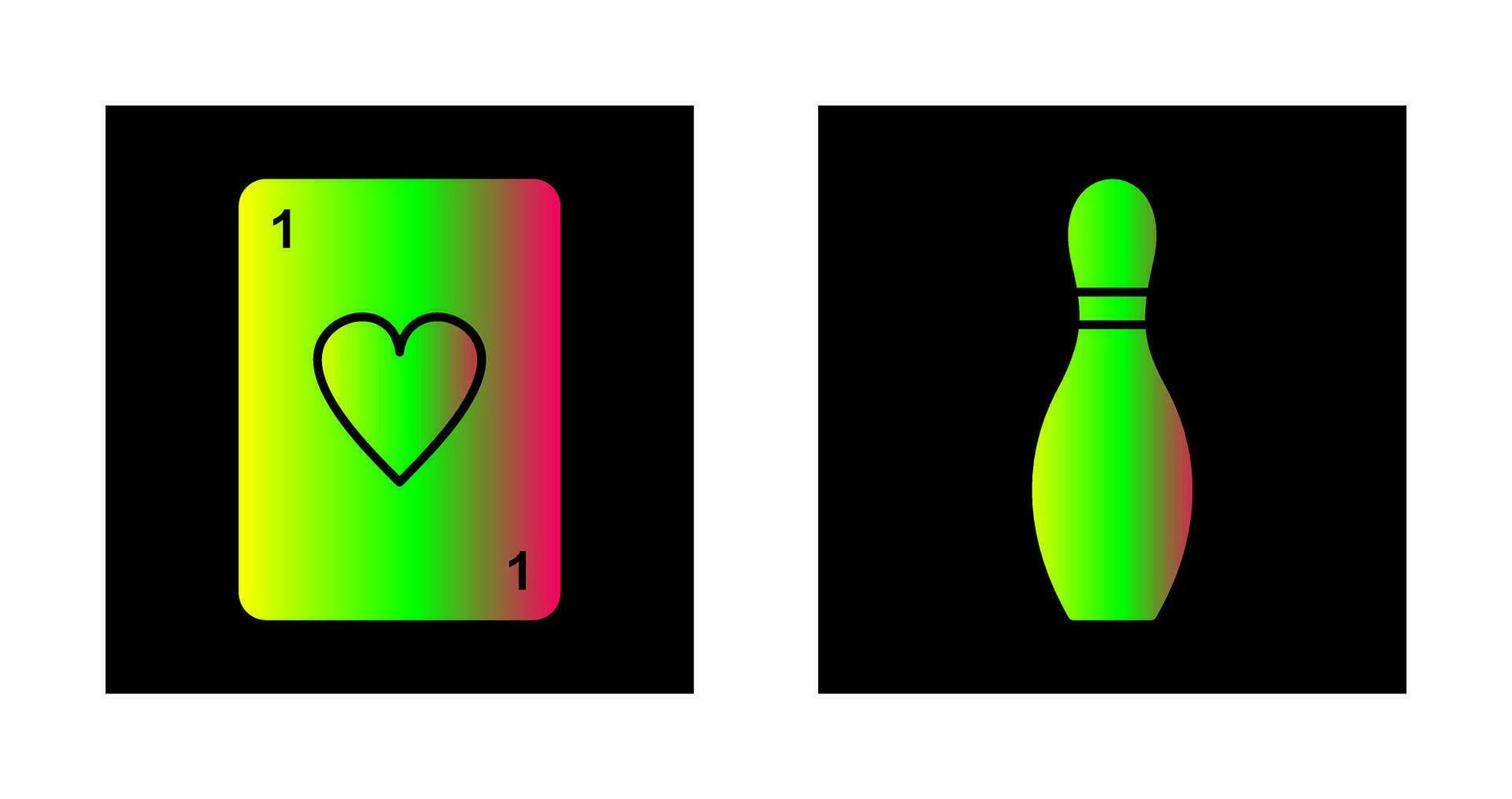 Card and Bowling Pin Icon vector