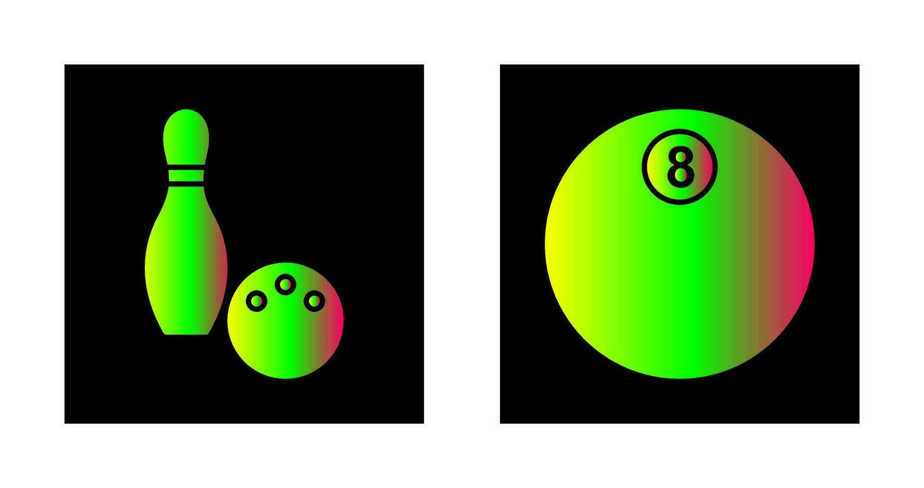 Bowling and Eight Ball Icon vector