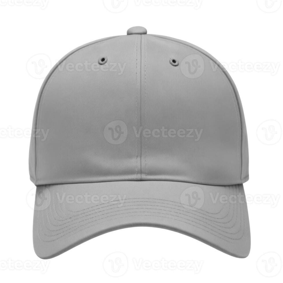 Blank gray baseball cap isolated on white background. Template Mock up. Side view. AI Generative photo