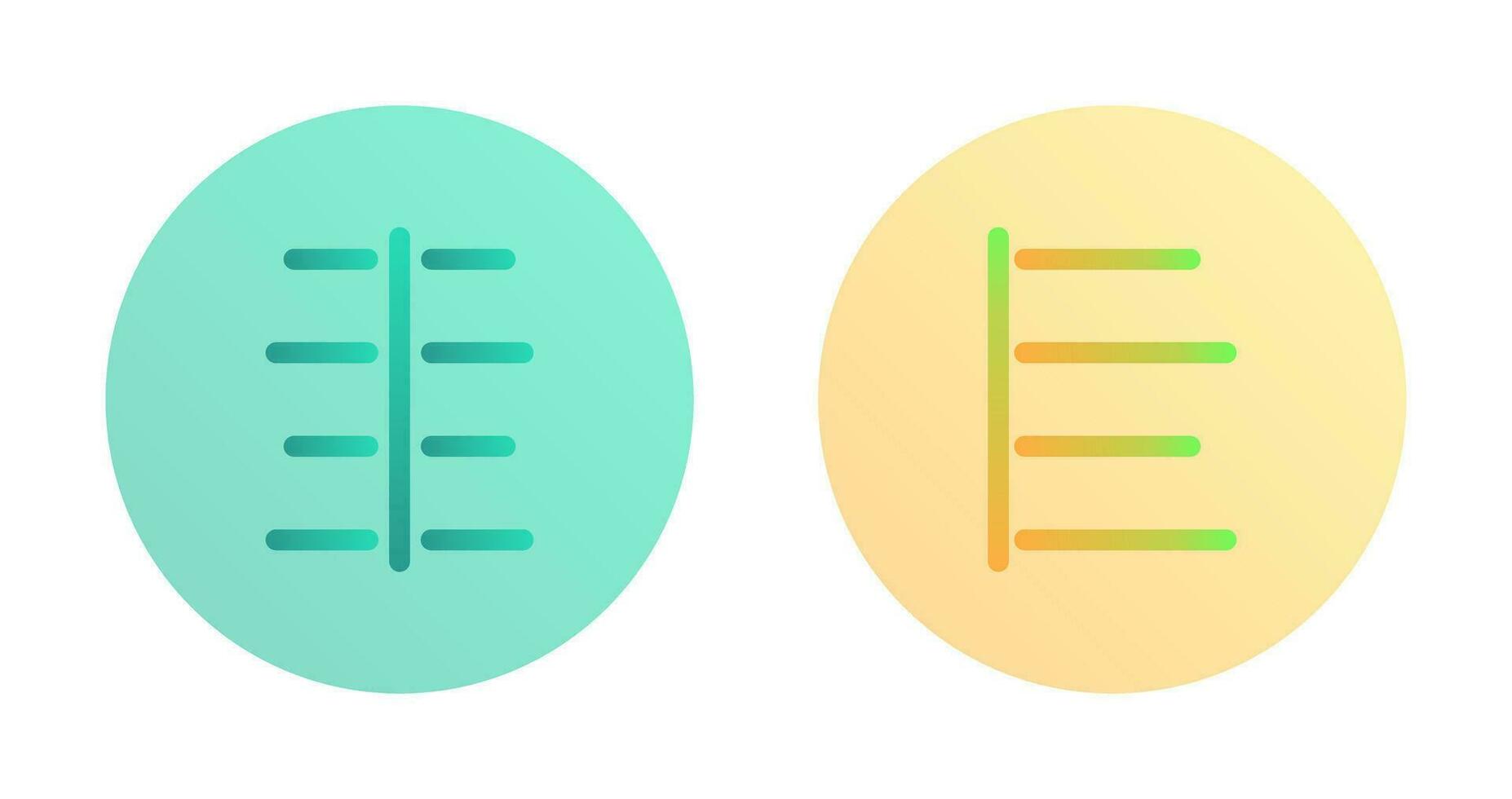 center align and left align  Icon vector