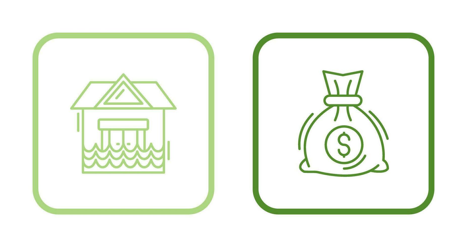 Natural Disaster and Money Bag Icon vector