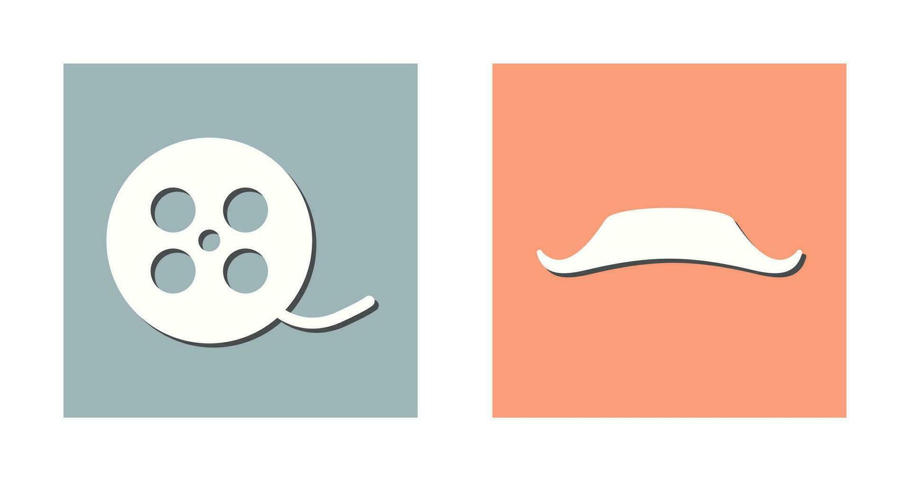 Reel and Moustache Icon vector