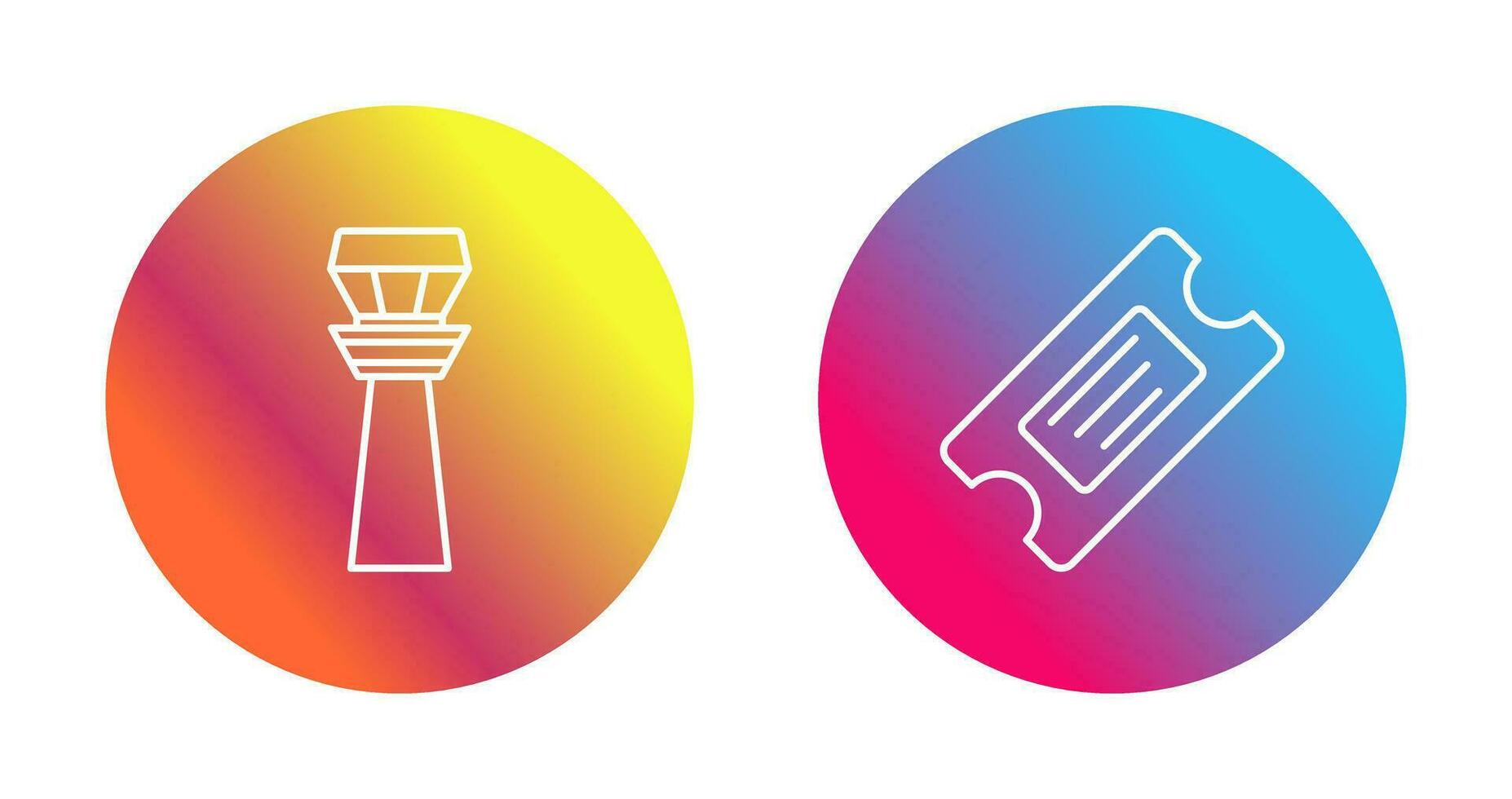 Control Tower and Ticket Icon vector