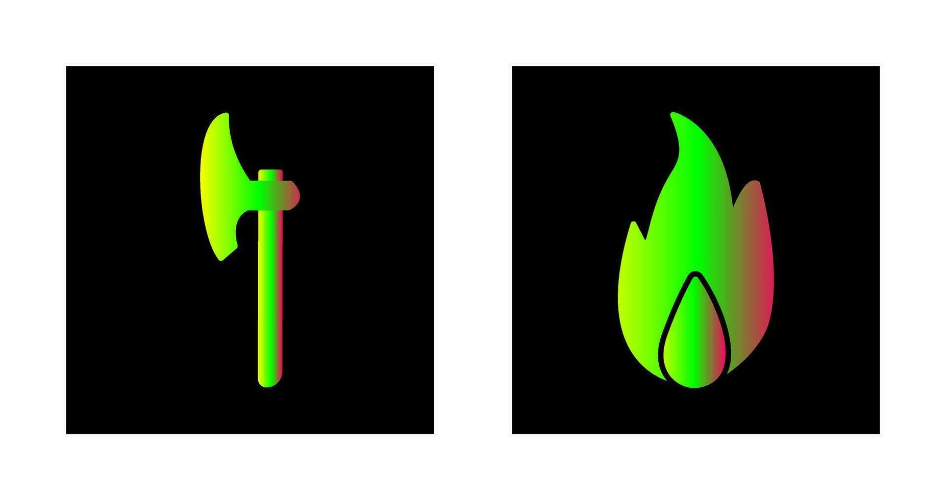 axe and fire  Icon vector