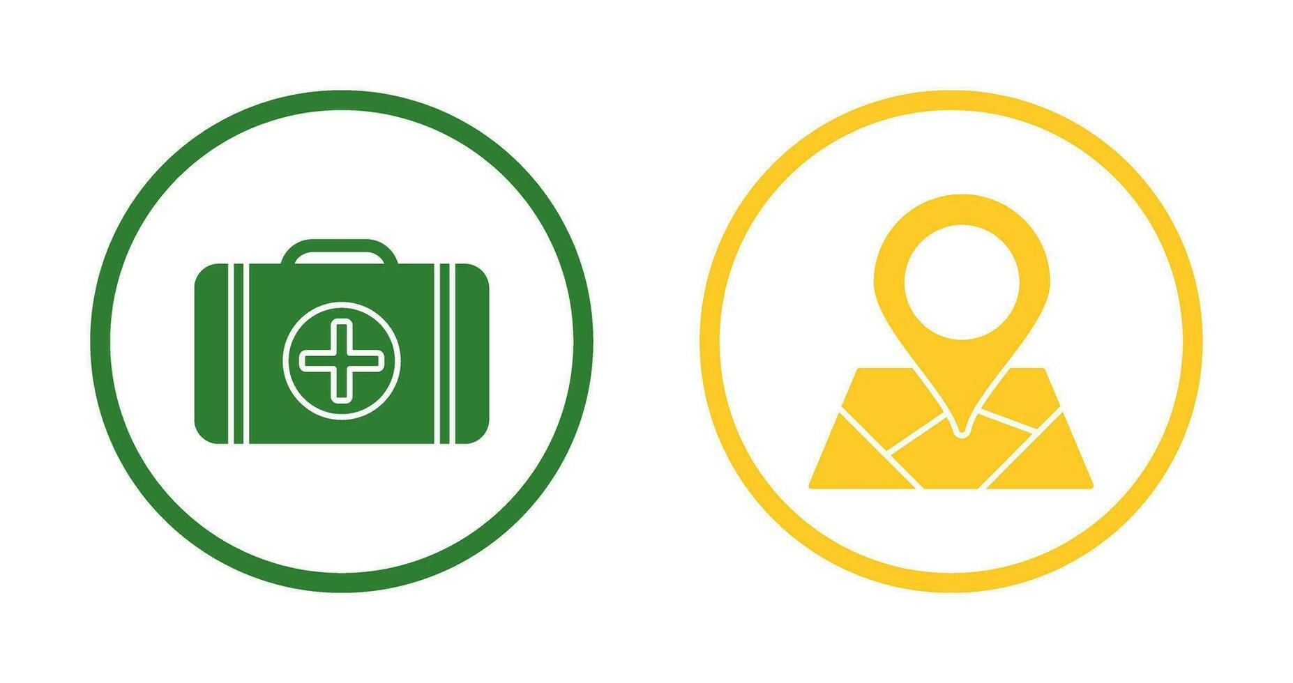 First Aid Kit and Map Icon vector