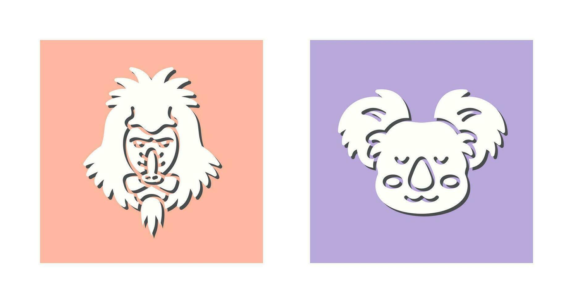 Mandrill and Koala Icon vector
