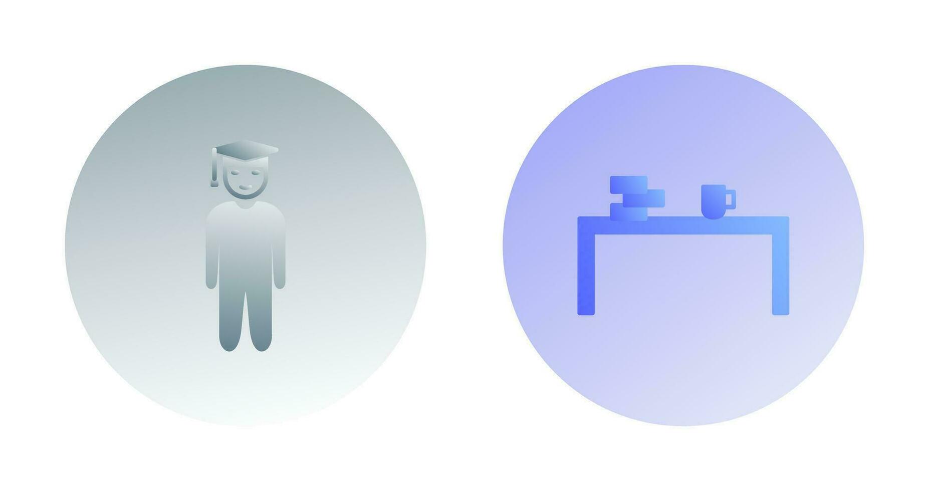 student standing and studying desk Icon vector