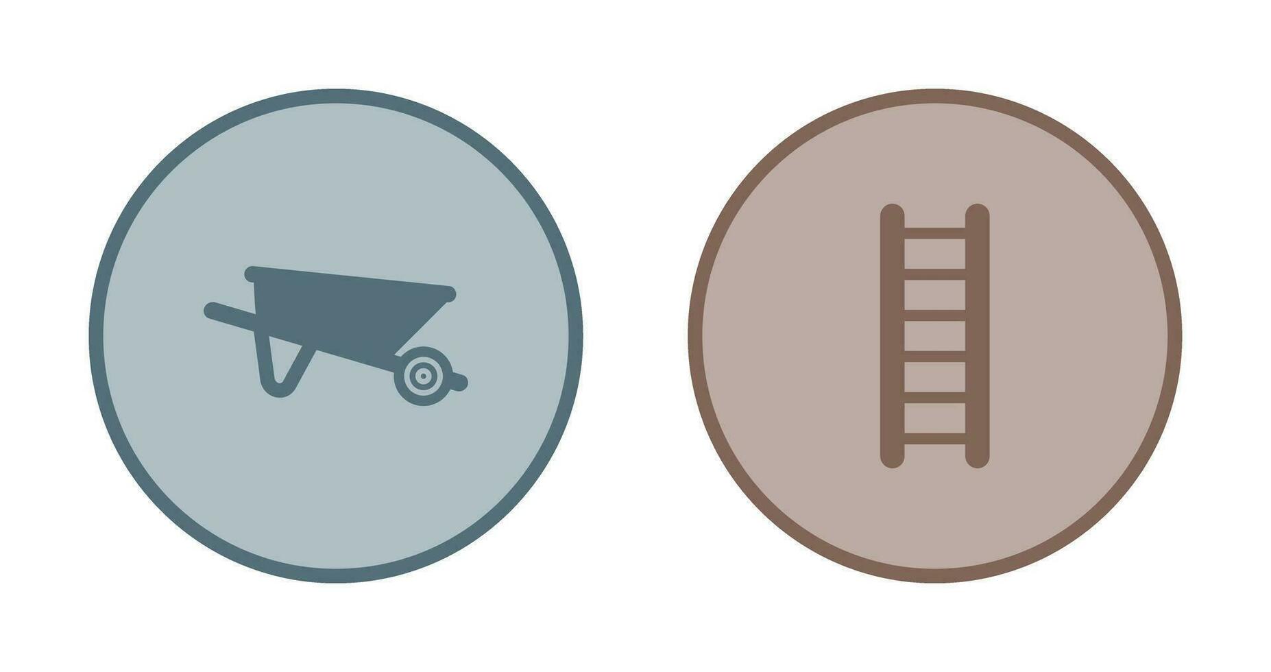 Wheelbarrow and ladder Icon vector