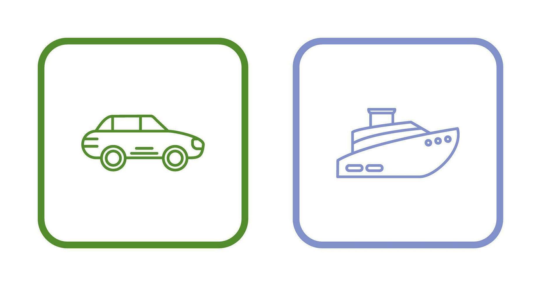 Car and Ship Icon vector