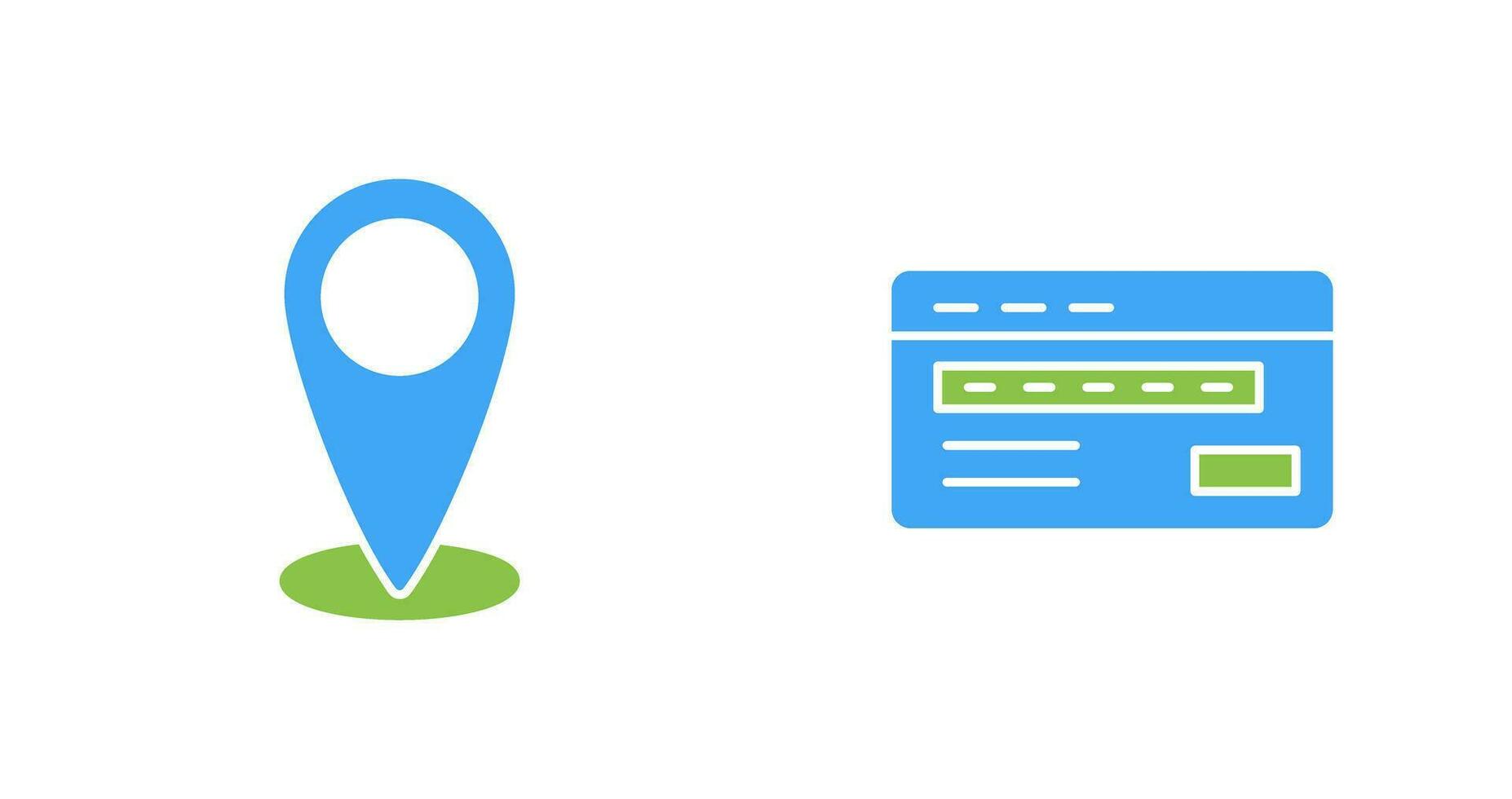 location and credit card Icon vector