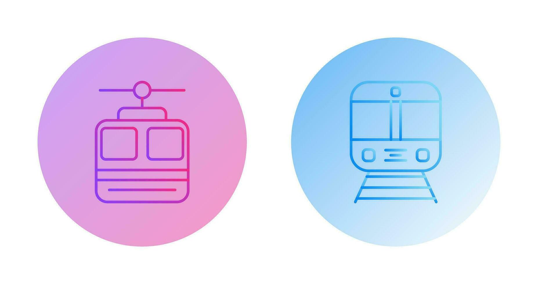 Cable car and Train Icon vector