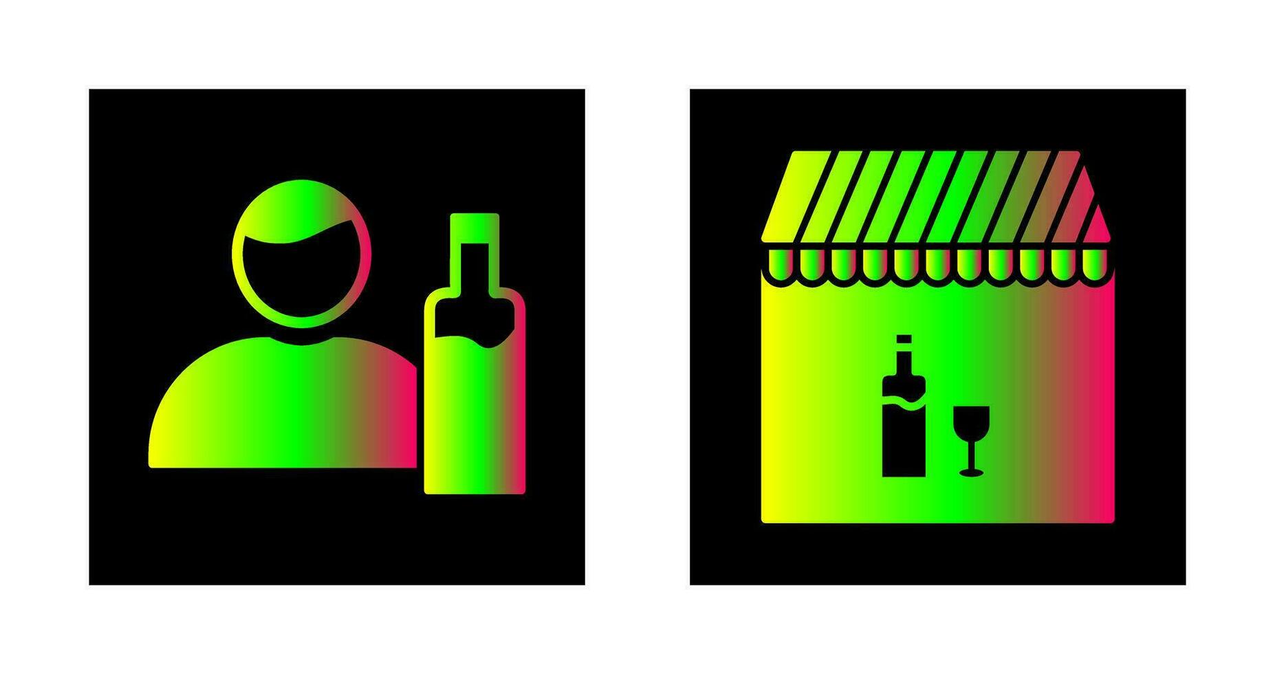 man drink and Cafe bar Icon vector