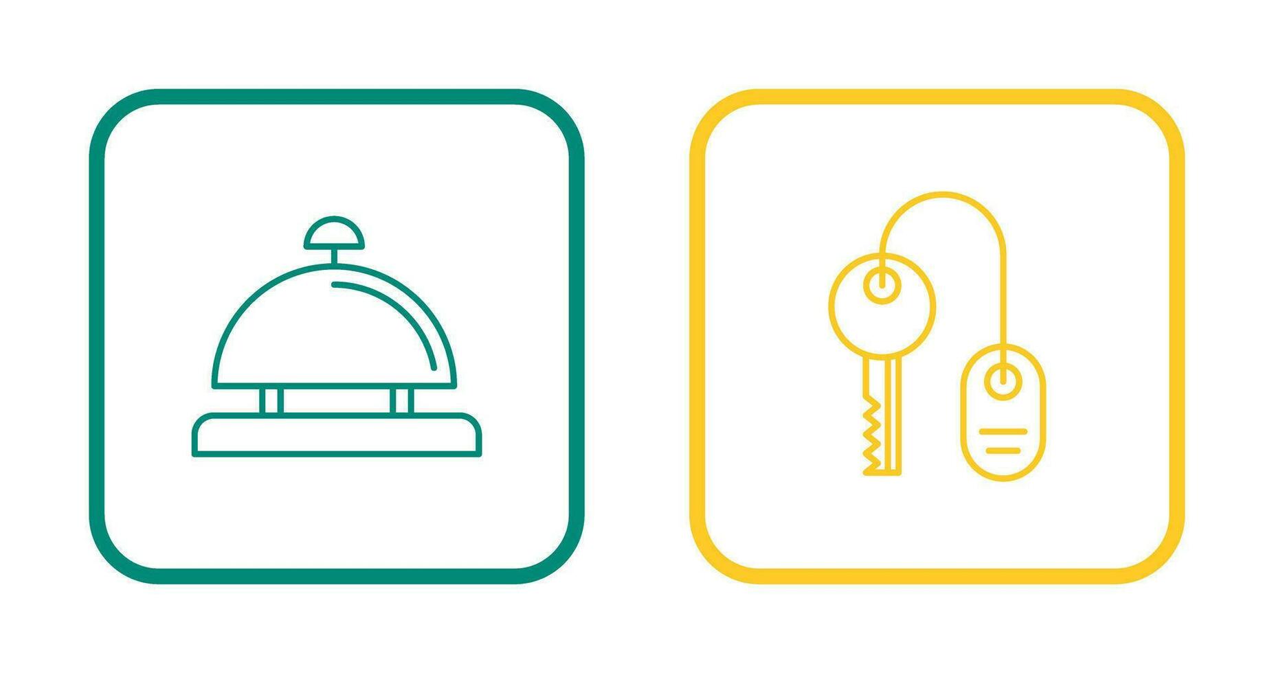 Room key and Desk Bell Icon vector