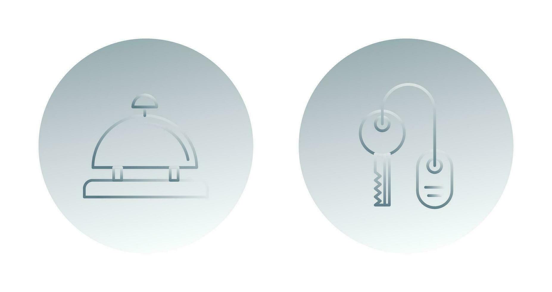 Room key and Desk Bell Icon vector