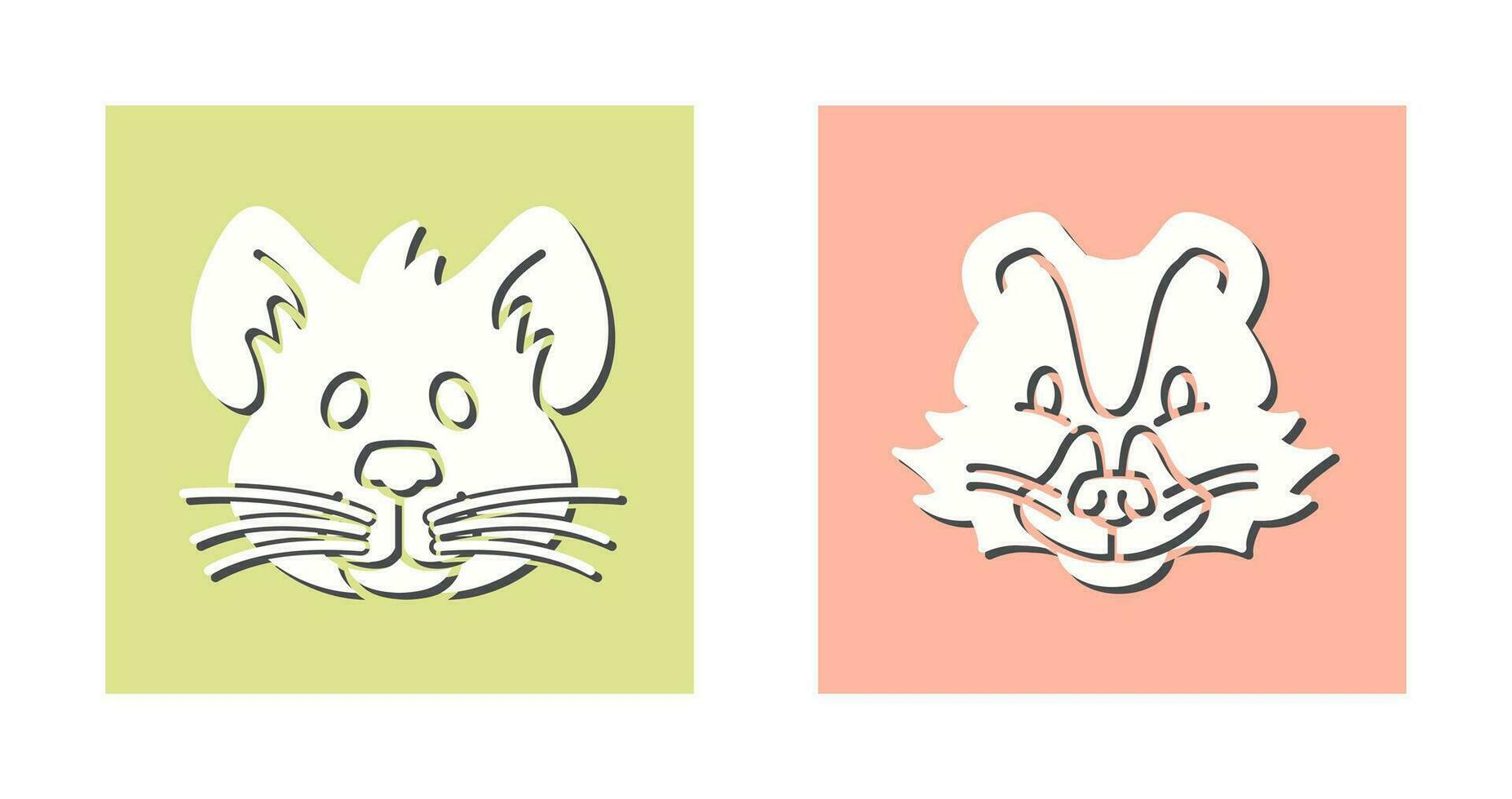 Mouse and Skunk Icon vector