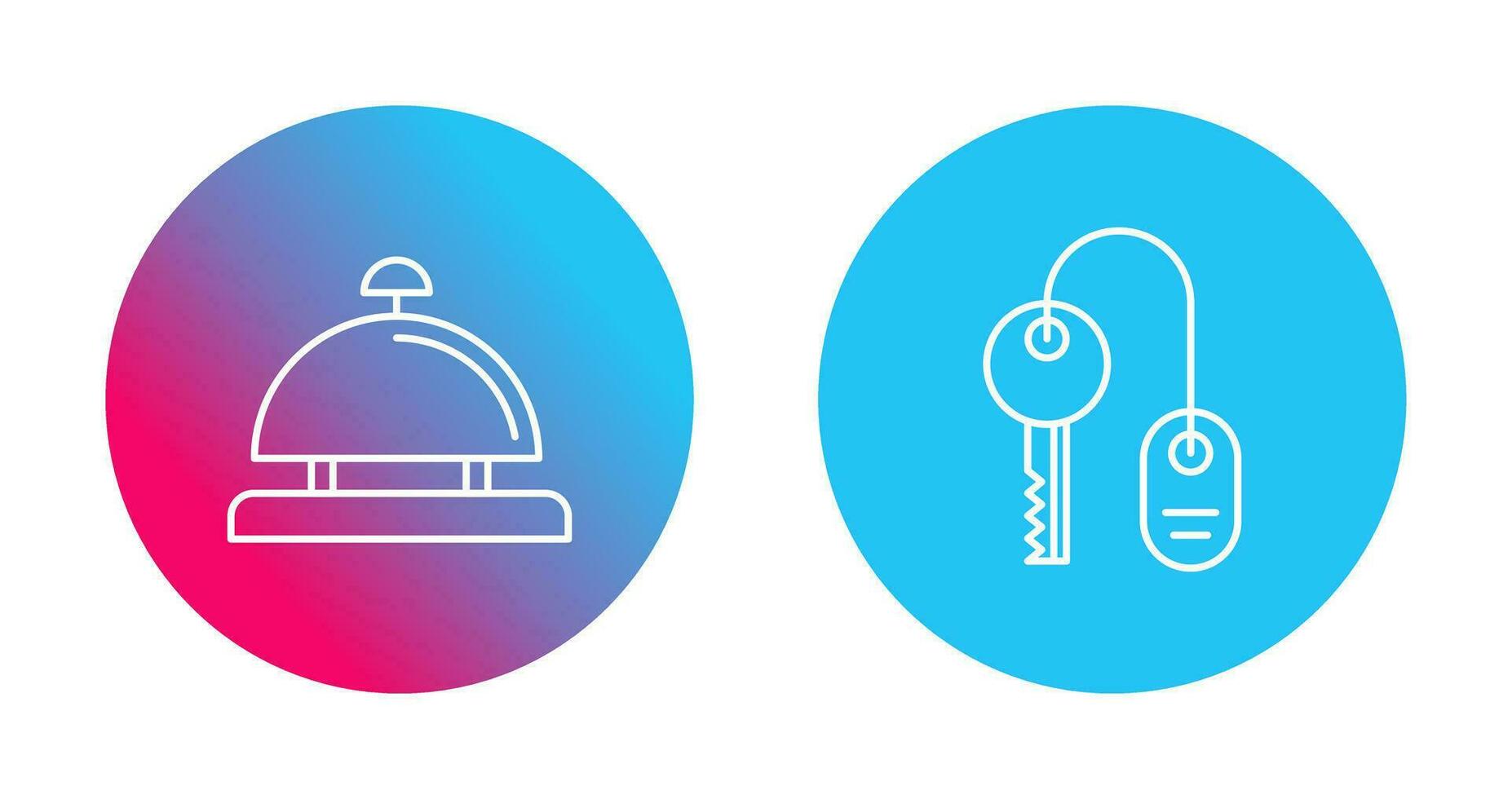 Room key and Desk Bell Icon vector