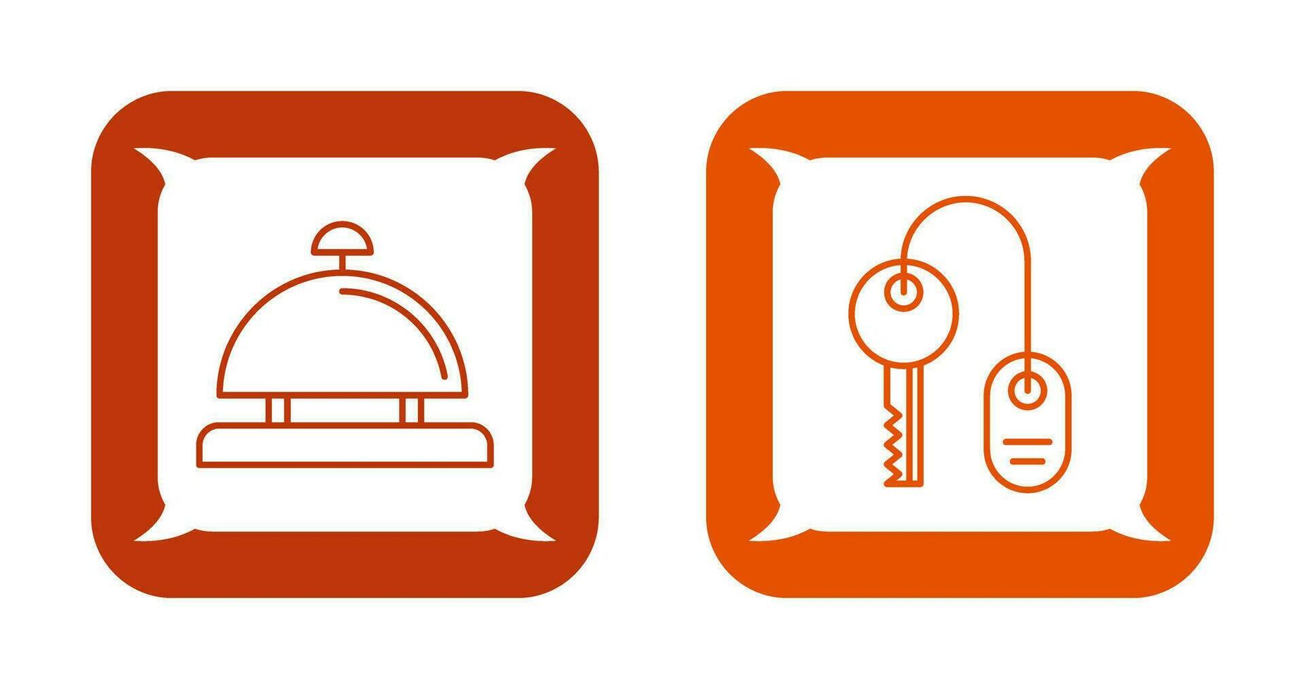 Room key and Desk Bell Icon vector