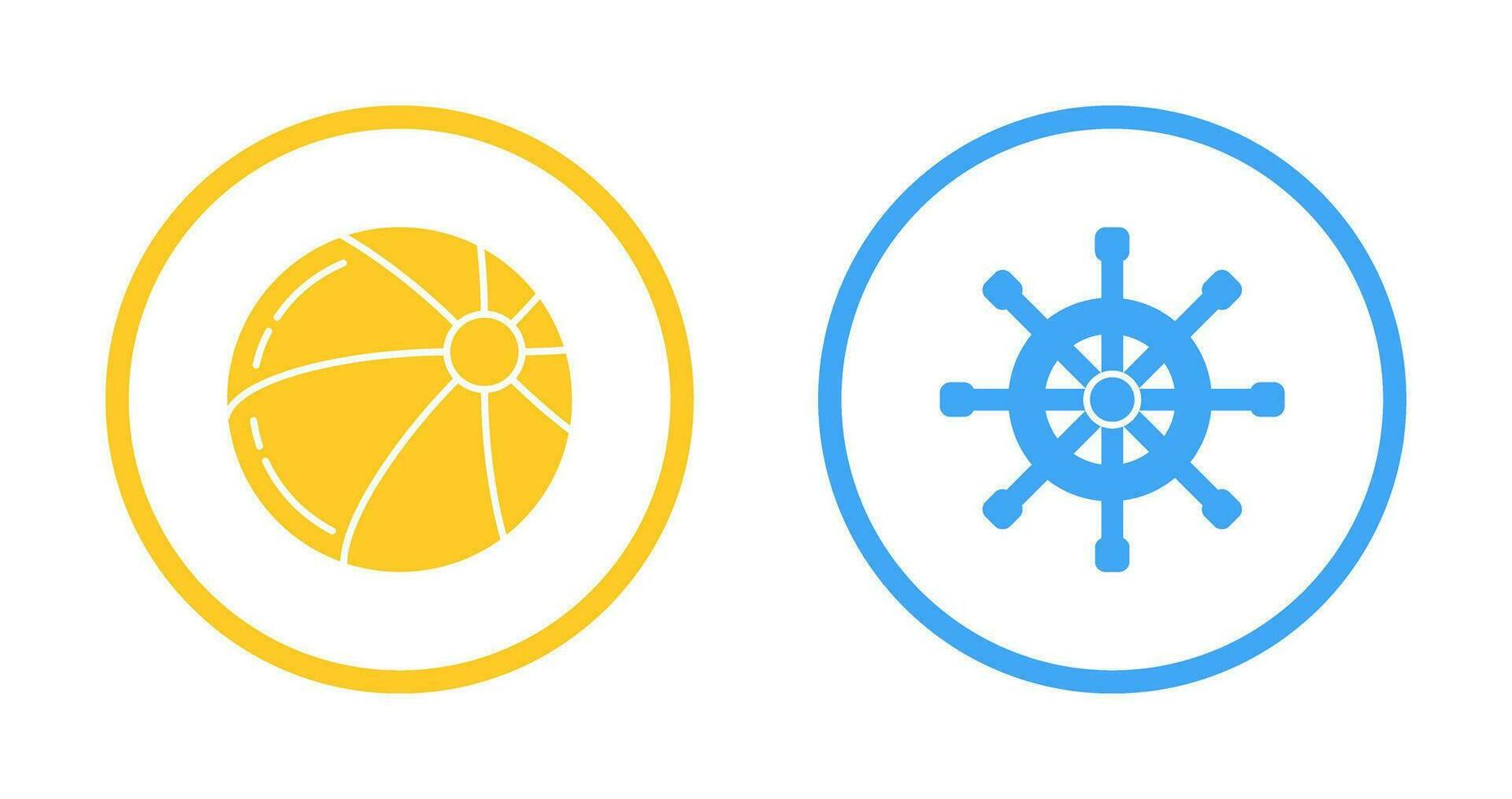 Beach Ball and Rudder Icon vector