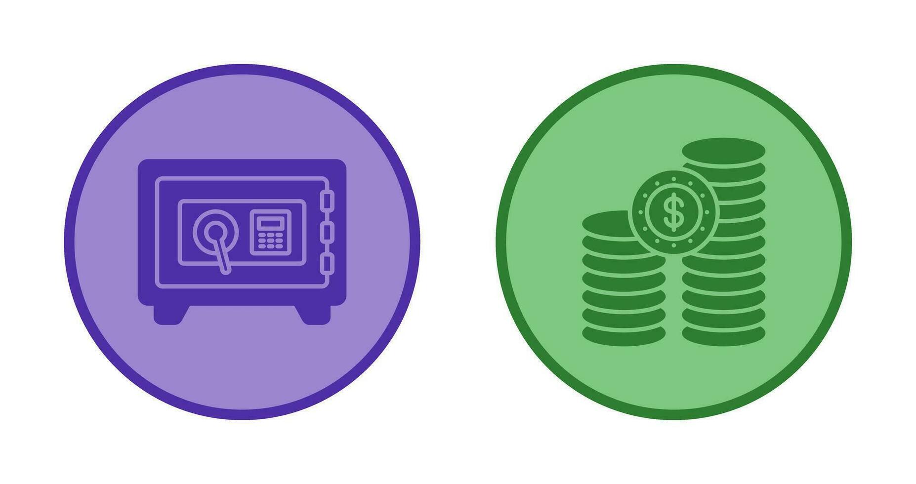 Safe Box and COINS Icon vector