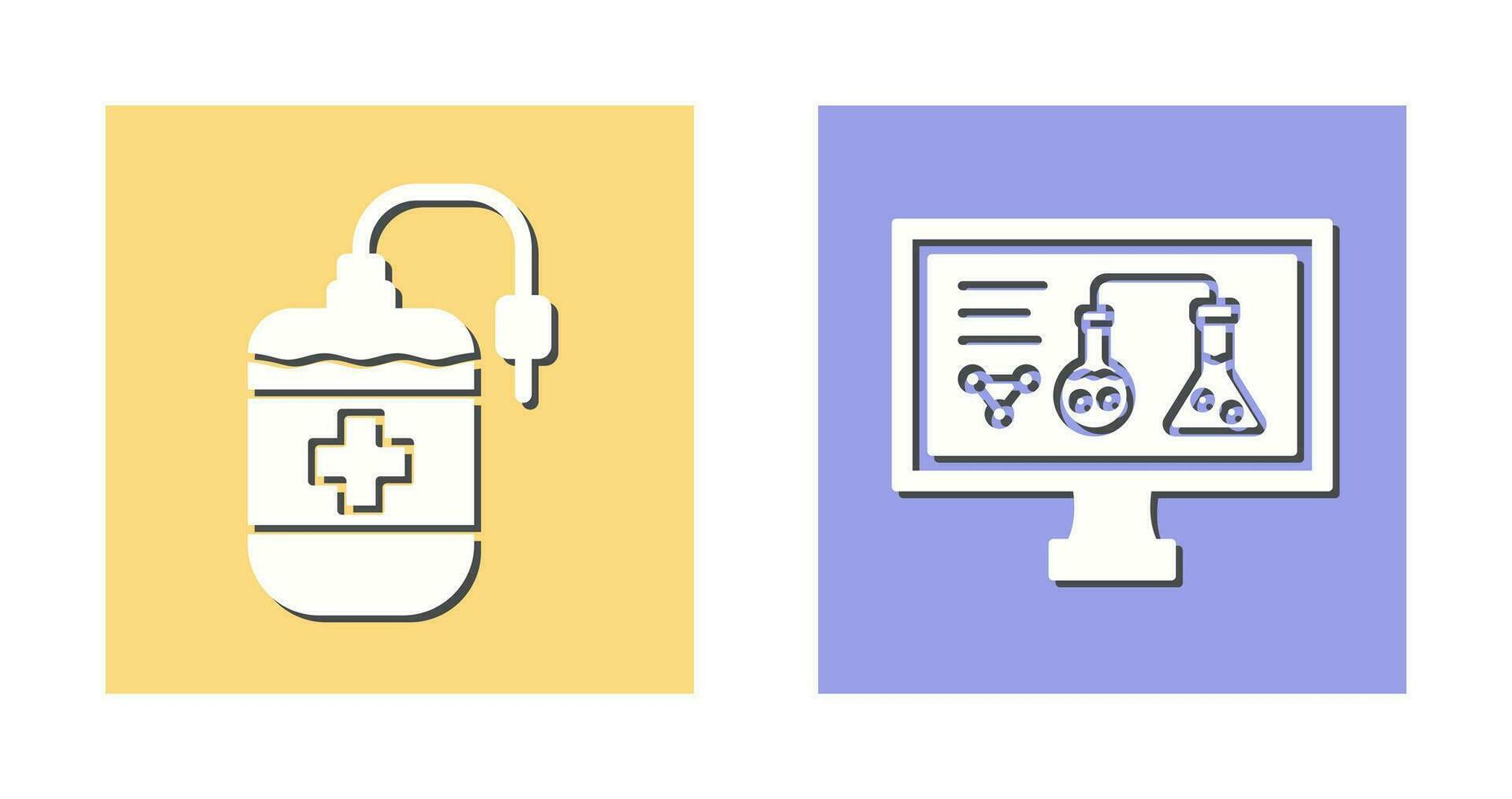 Blood Bag and Experiment Icon vector