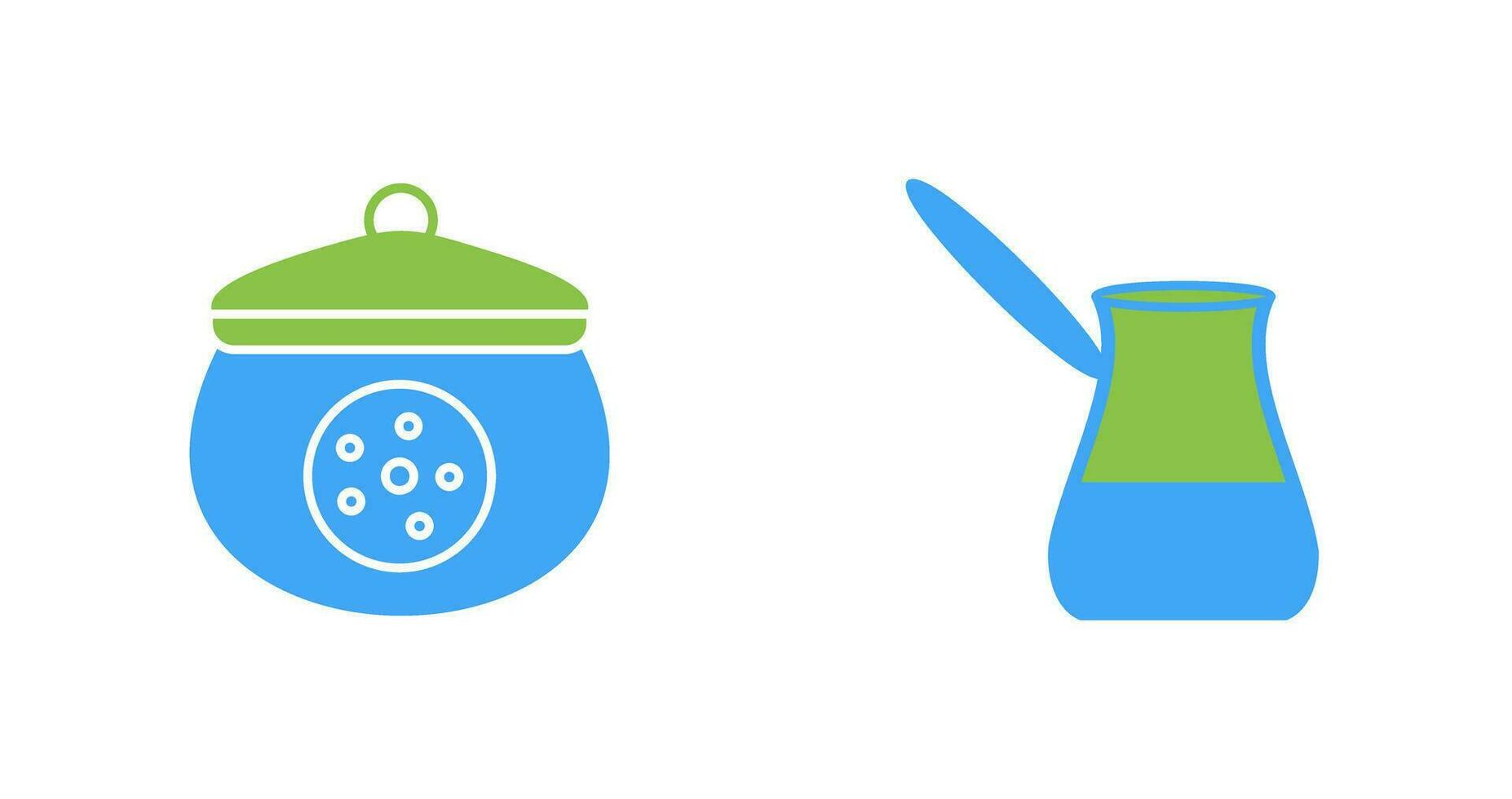 cookie jar and cezve Icon vector