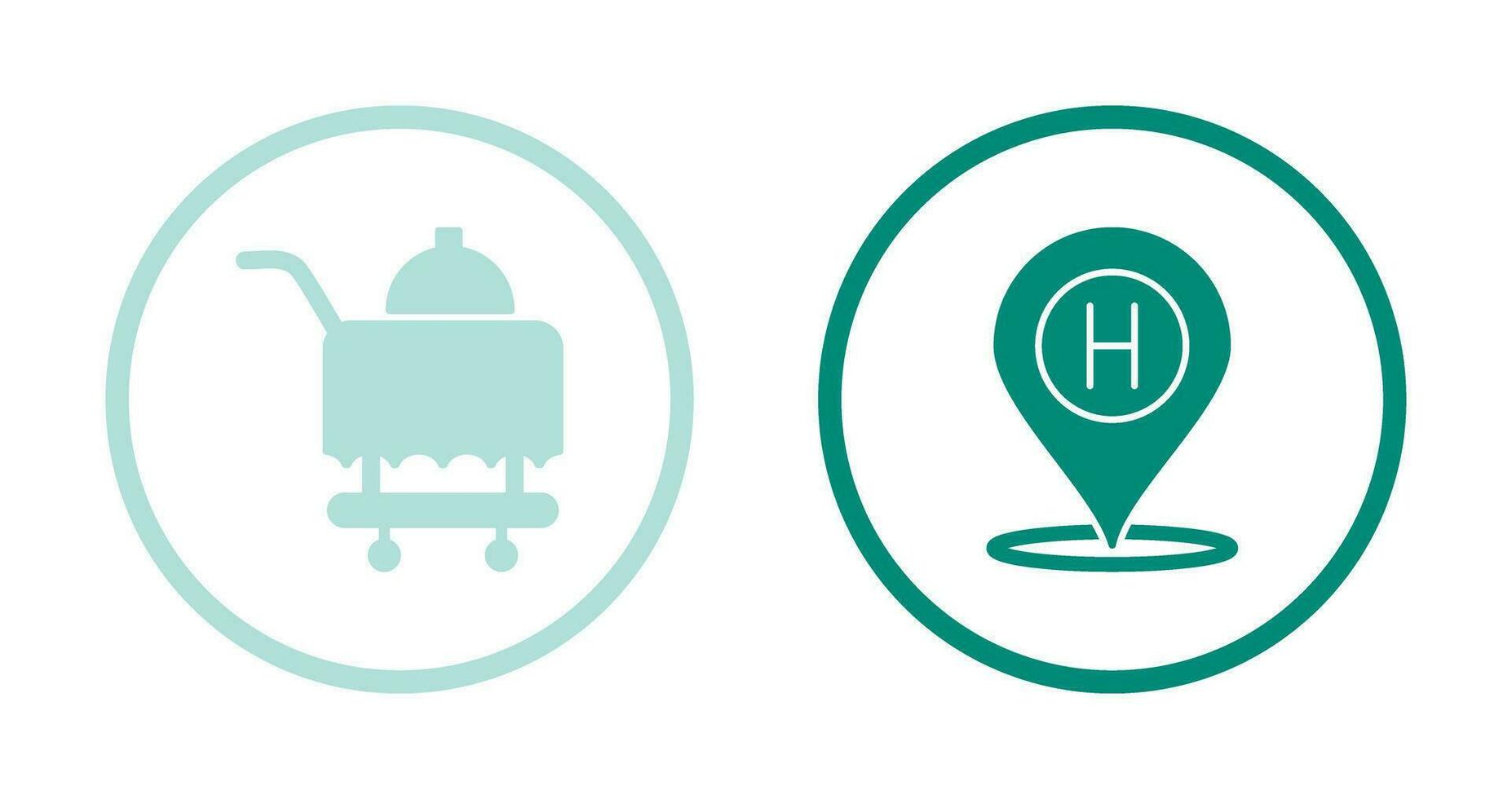 Room Service and Hotel Location Icon vector