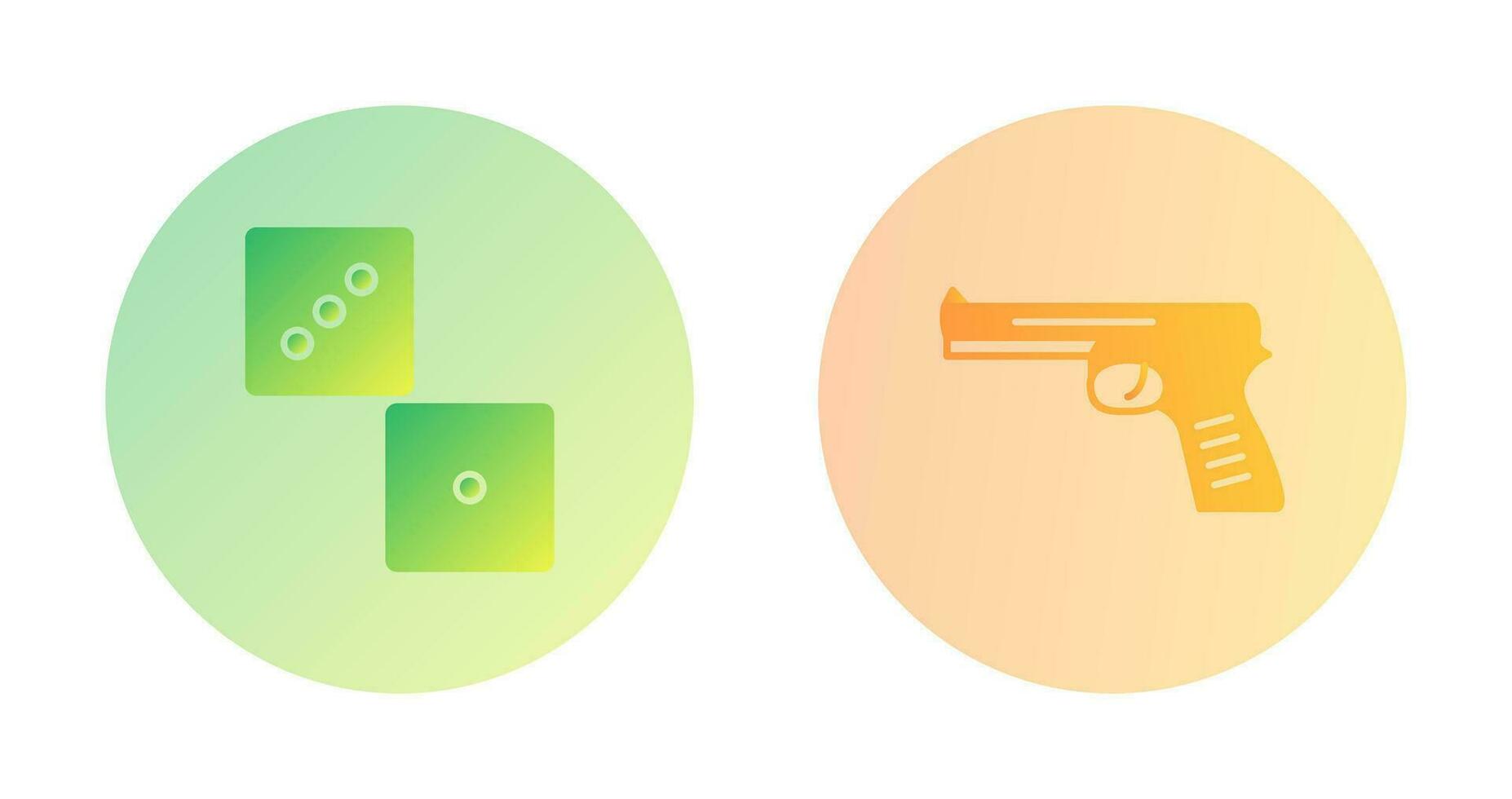 Dice and Pistol Icon vector