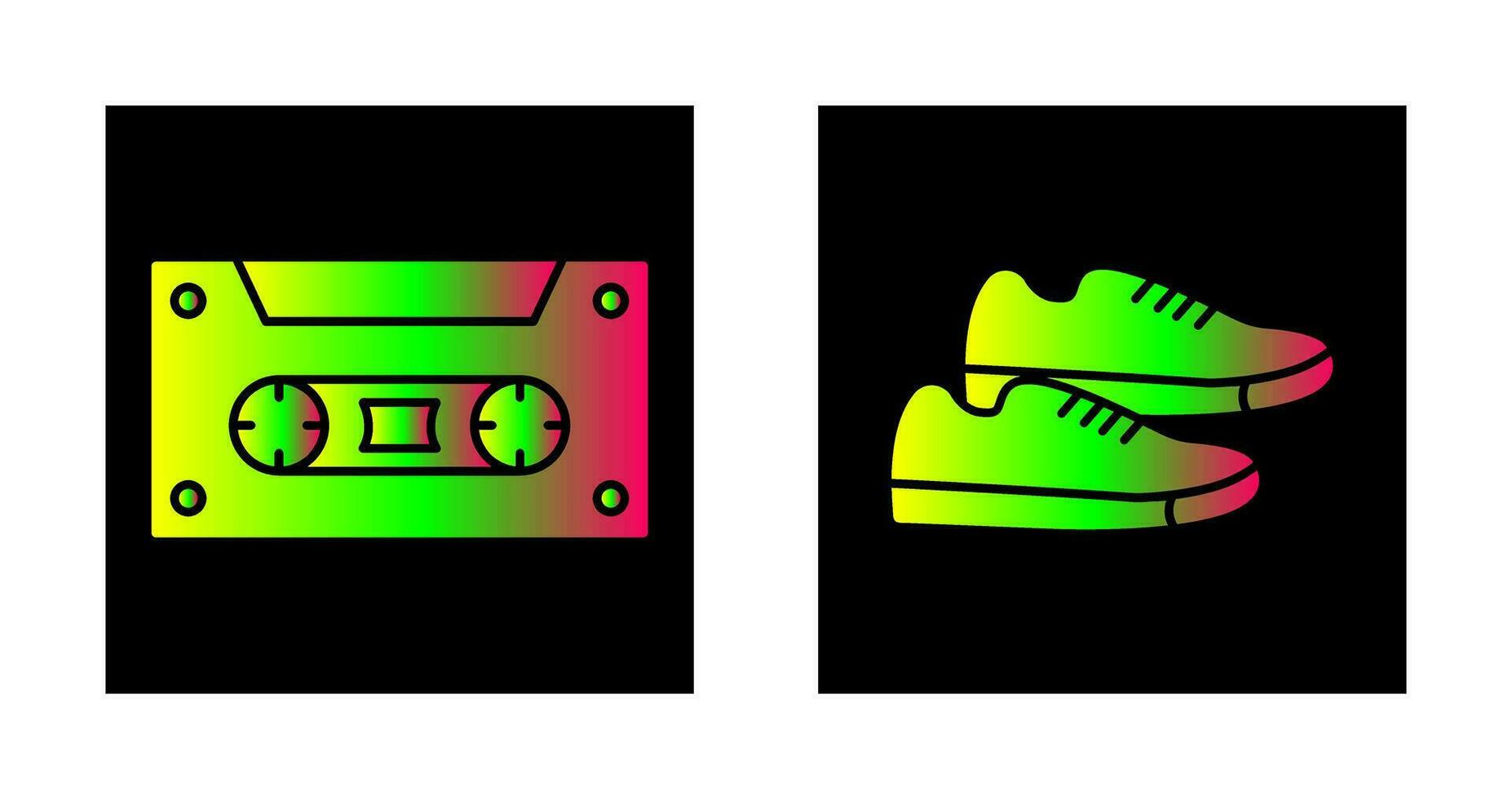 Casette and Sneakers Icon vector