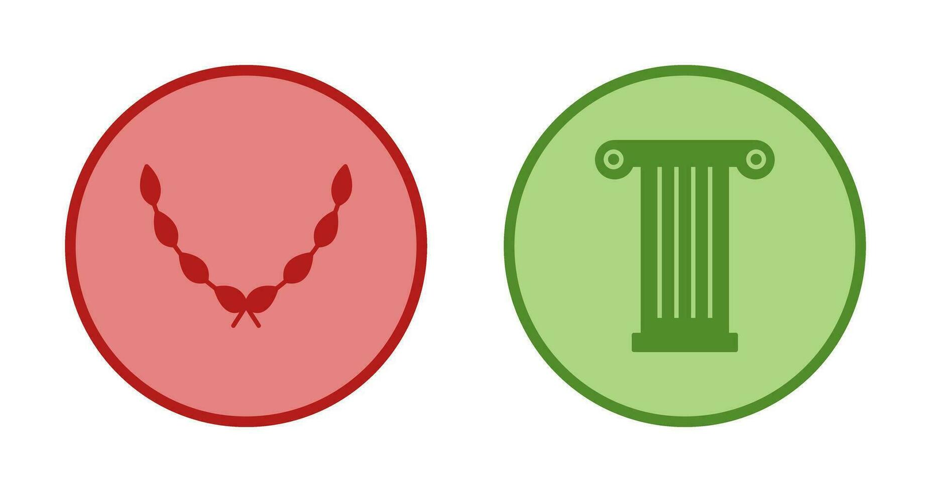 Leaves Wreath and Pillar Icon vector