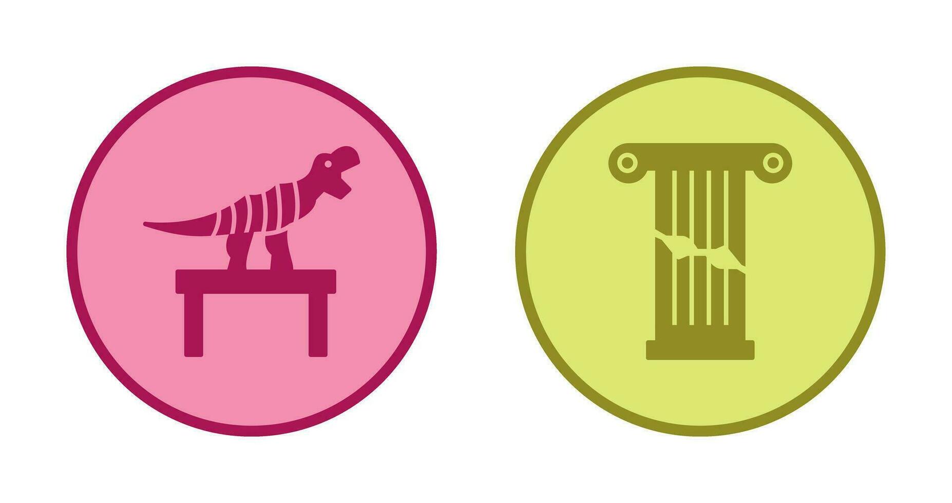 Bones Exhibit and Broken Icon vector