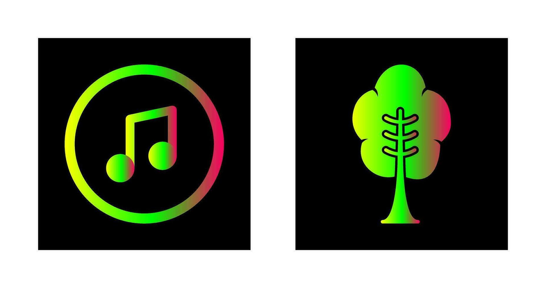 Music Player and Tree Icon vector