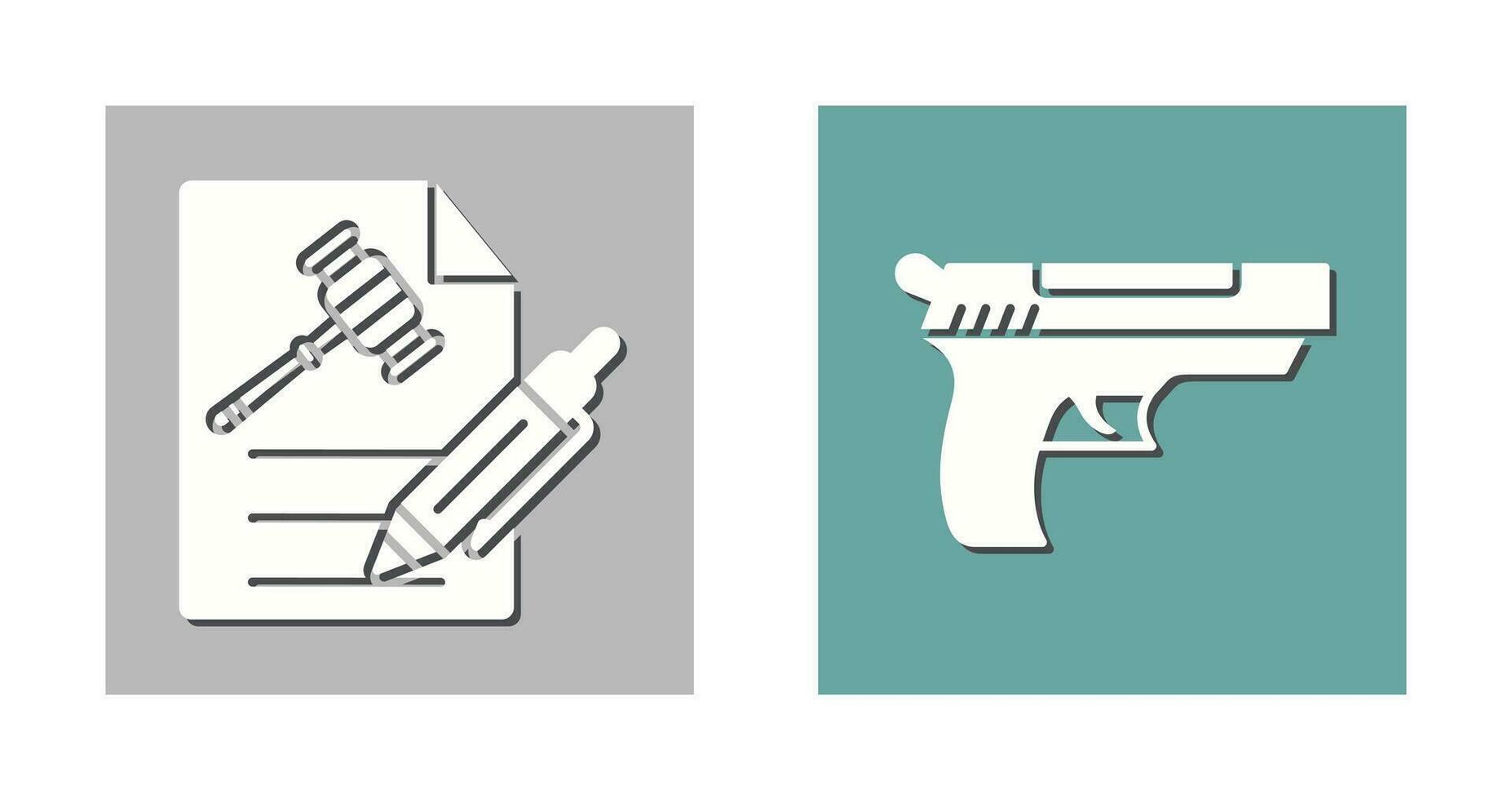 archivo y pistola icono vector