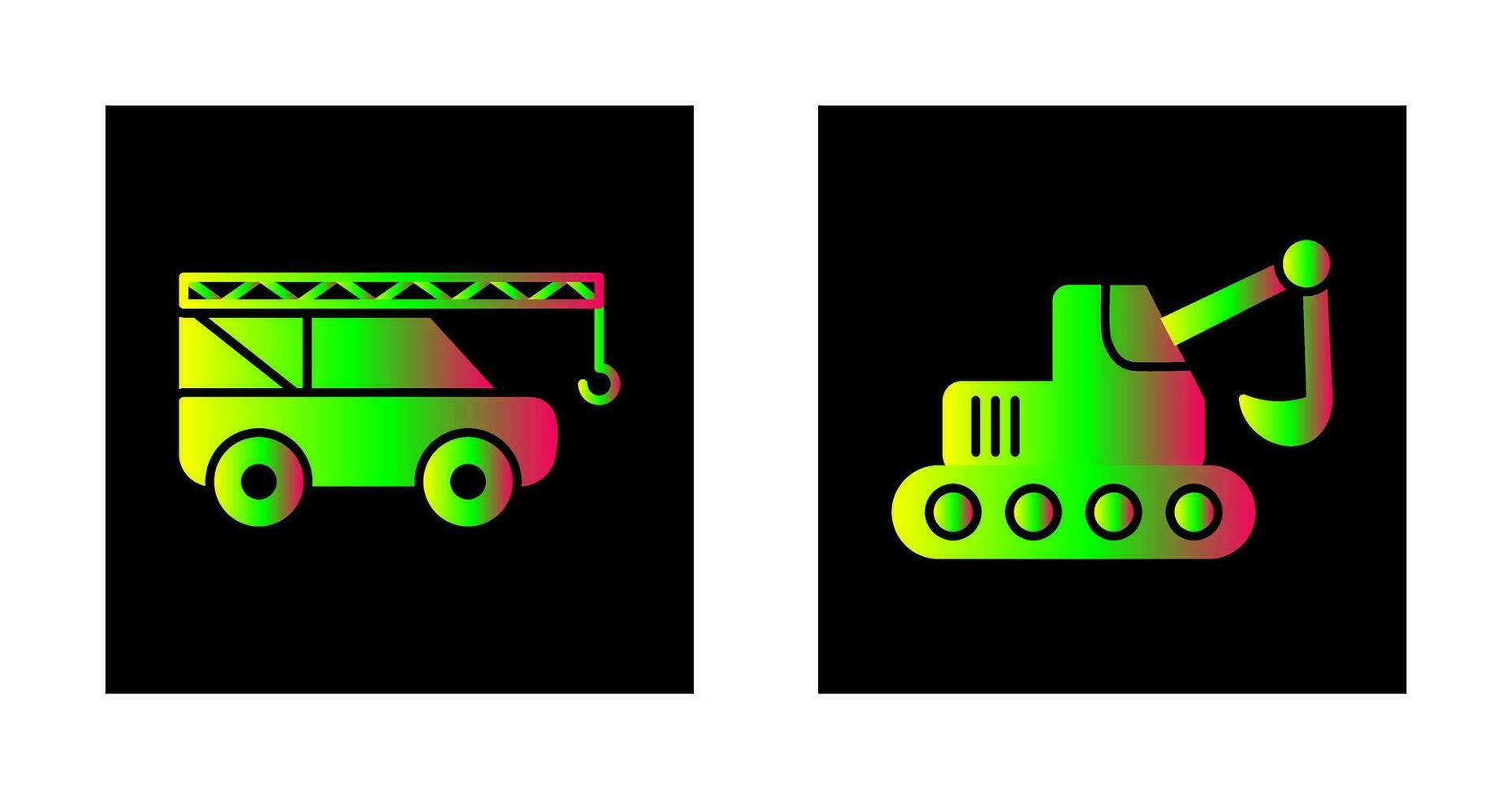 Crane and Escavator Icon vector