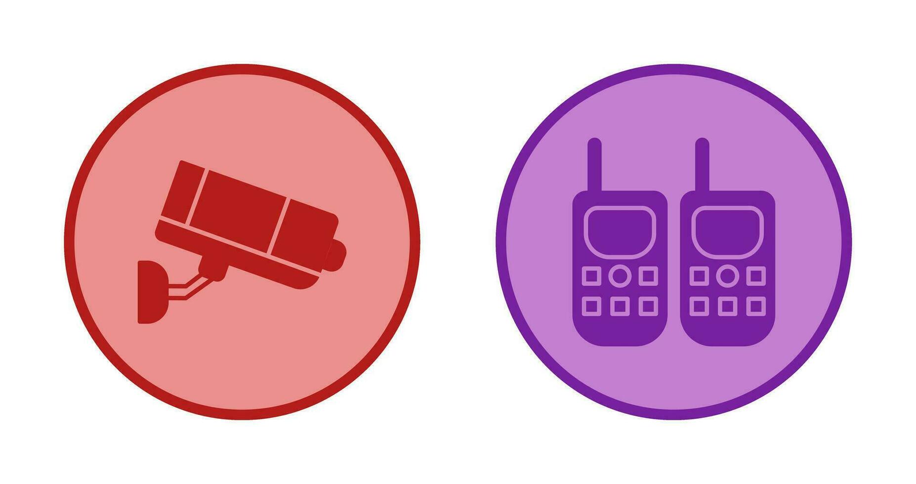 CCTV Camera and Walkie Talkie Icon vector