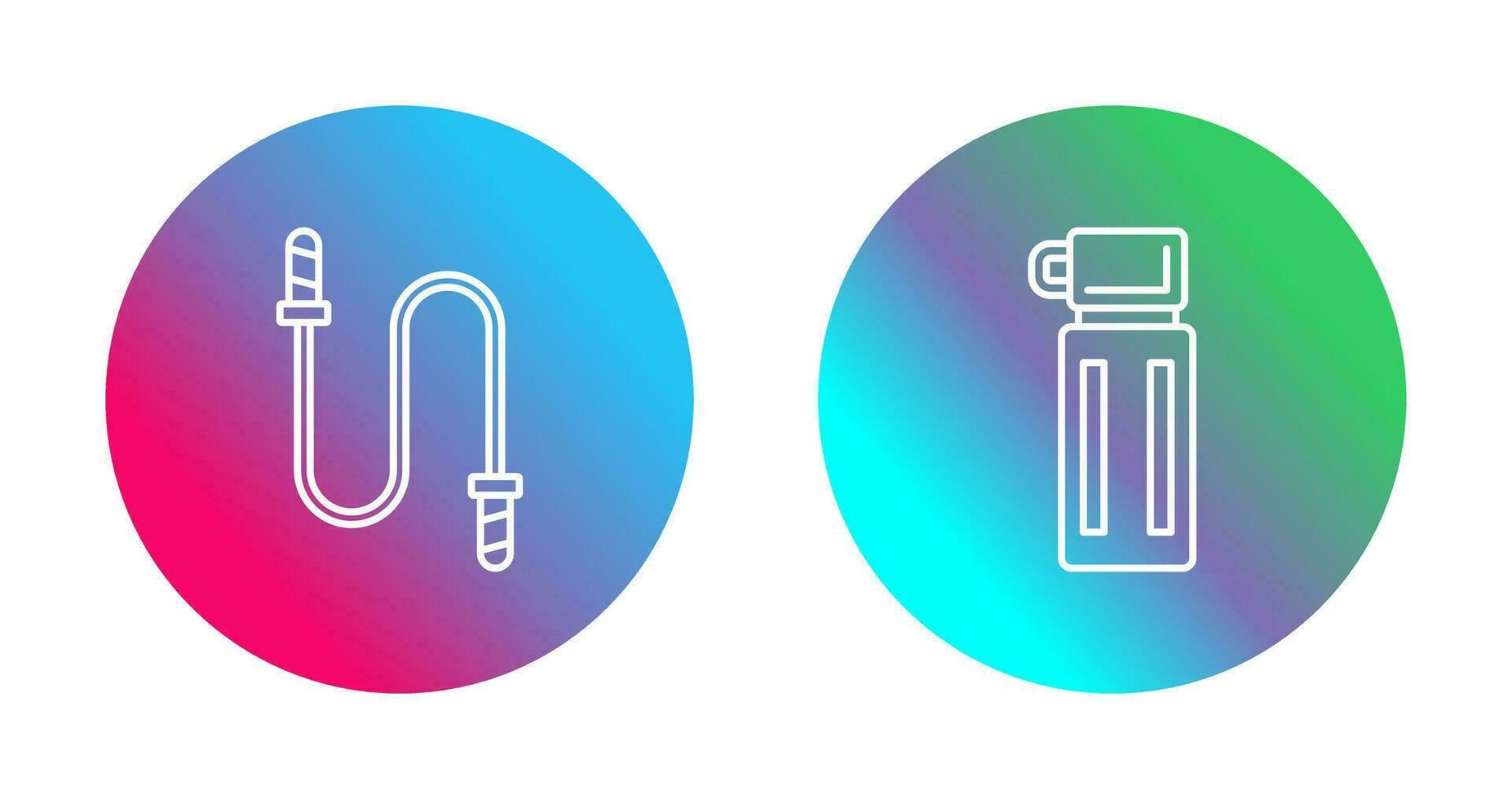 Jumping Rope and Thermos Icon vector