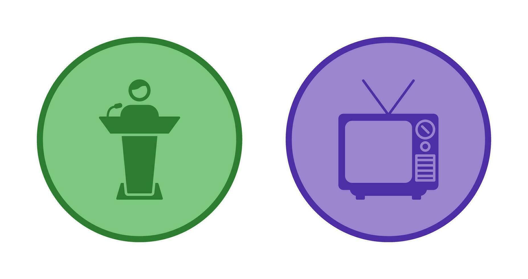Elected Candidate and Television Icon vector