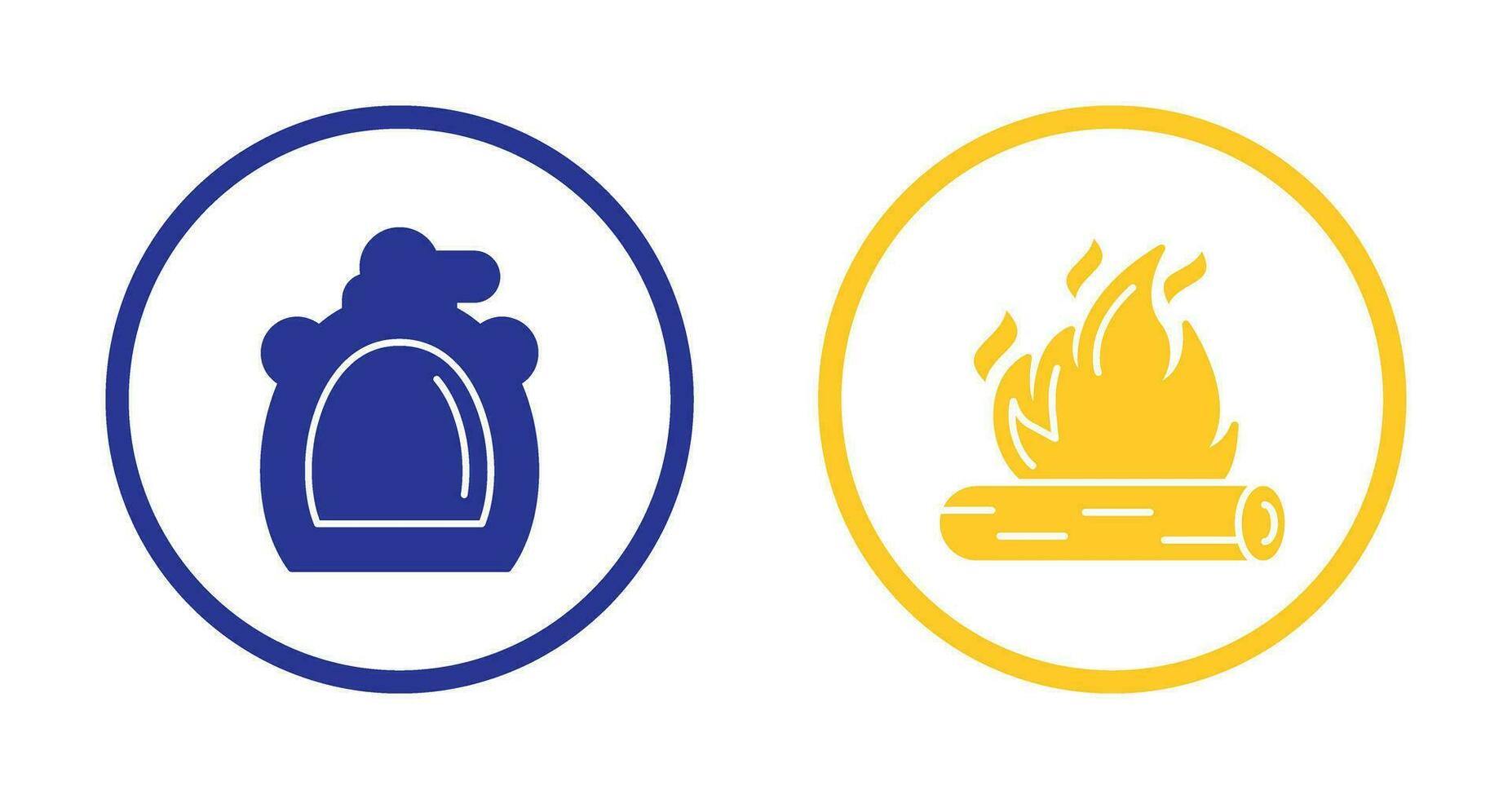 Canteen and Bonfire Icon vector