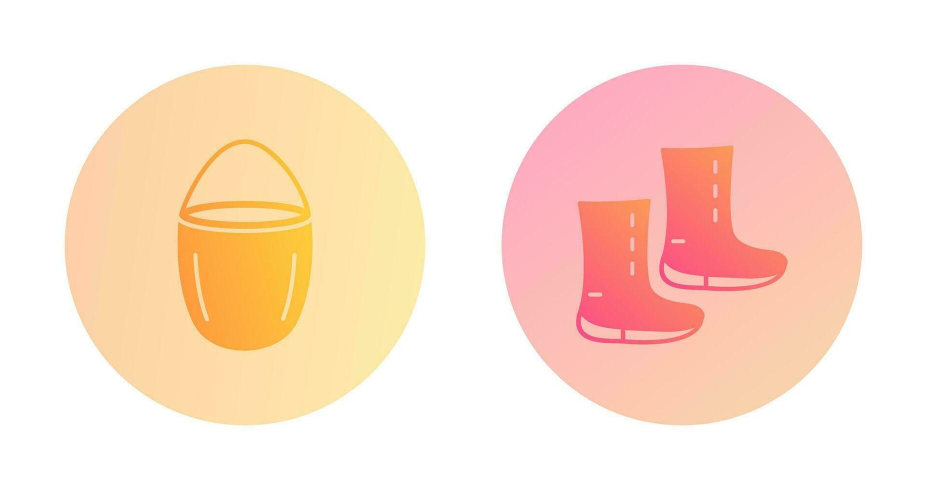 water bucket and boots Icon vector