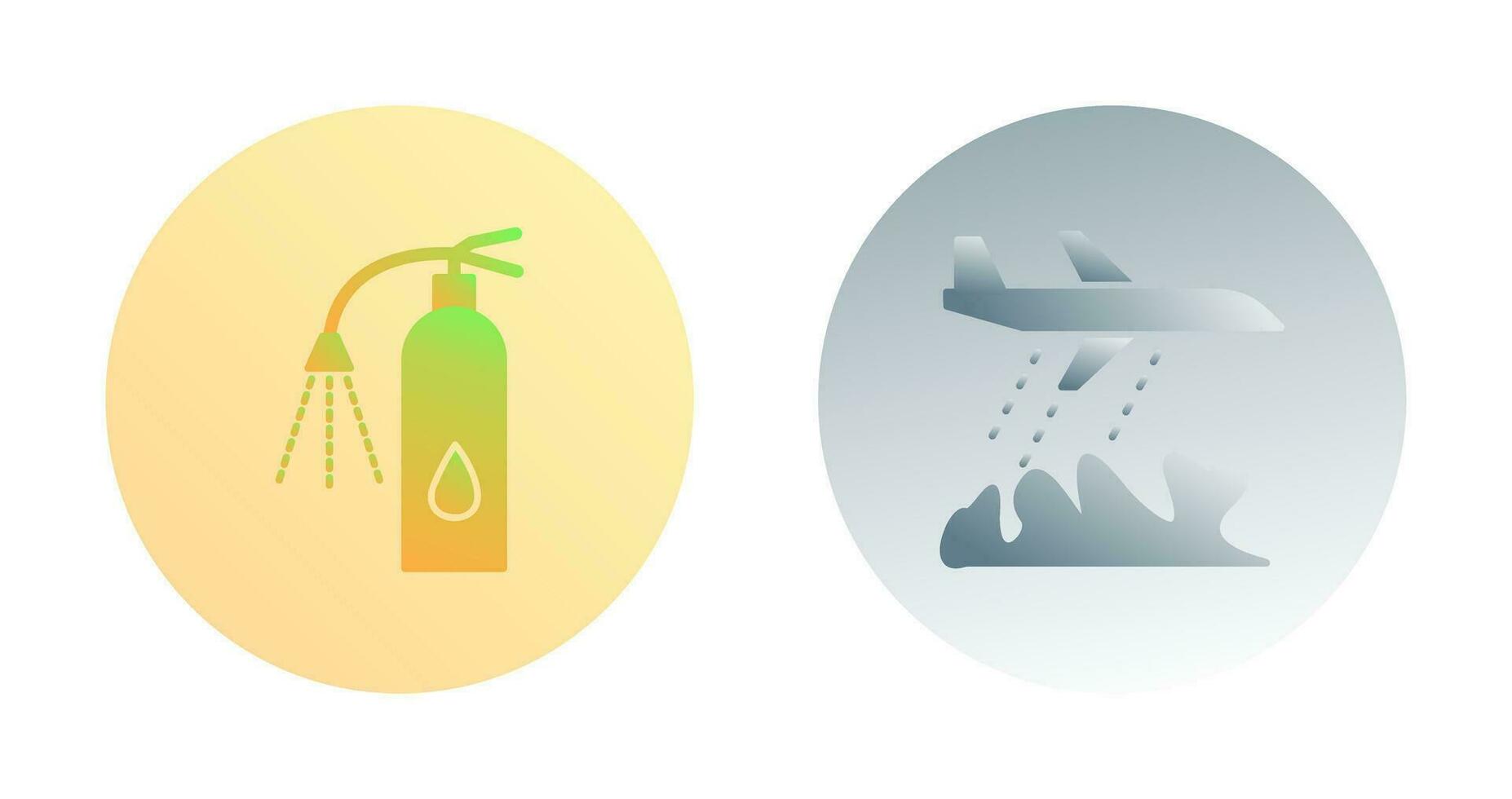 using extinguisher and firefighter plane  Icon vector