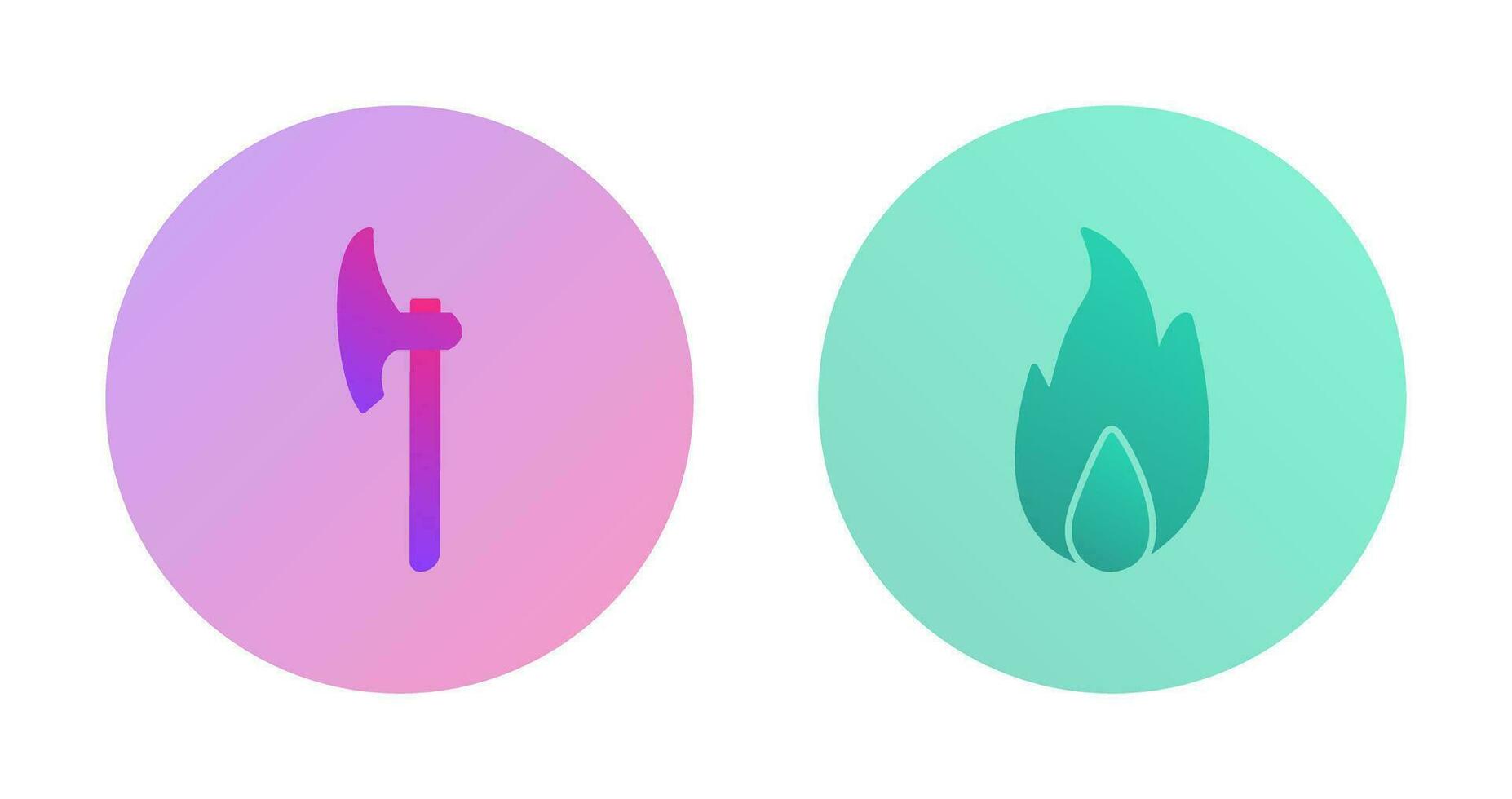 axe and fire  Icon vector