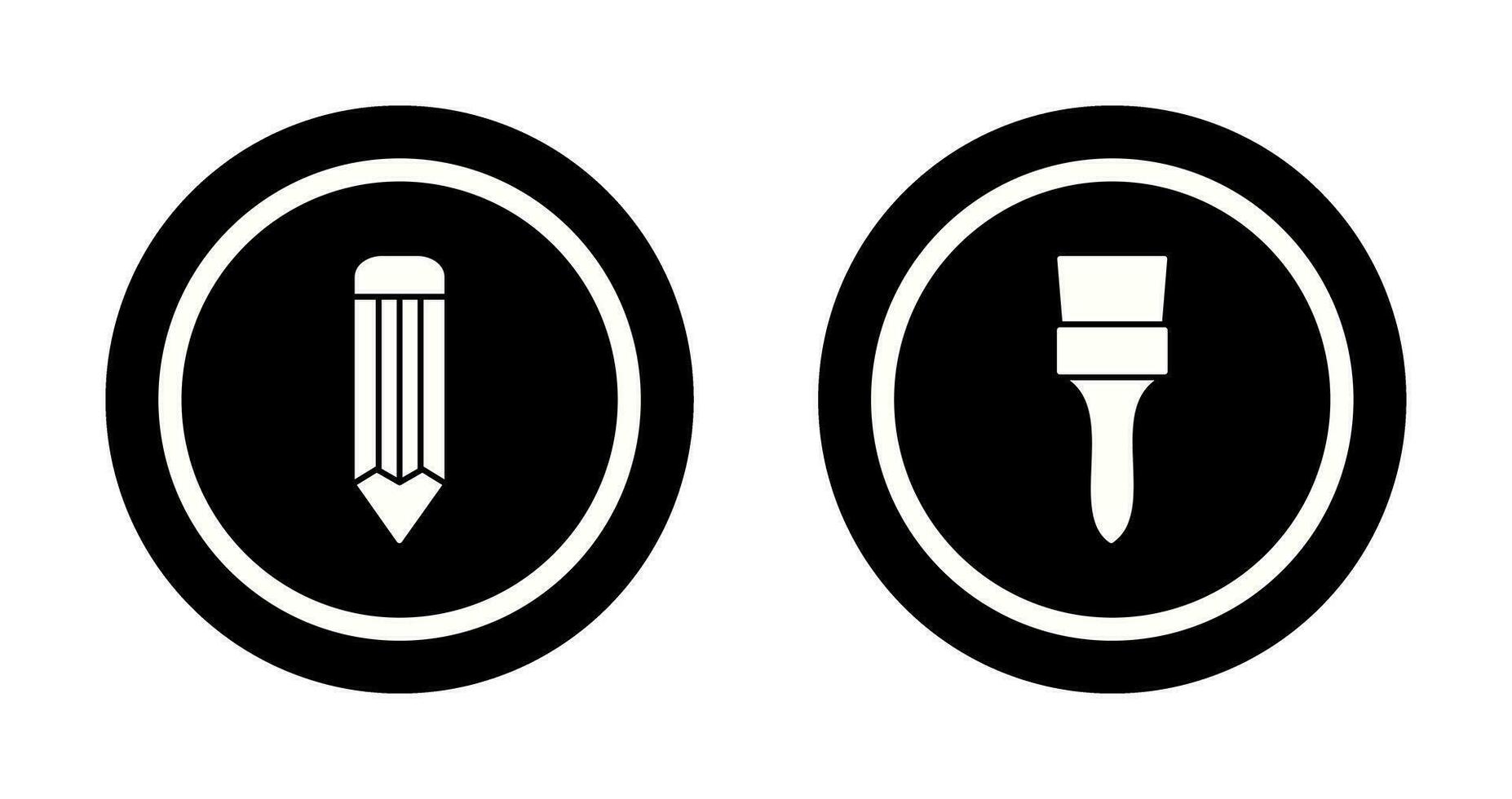 pencil and Brush Icon vector