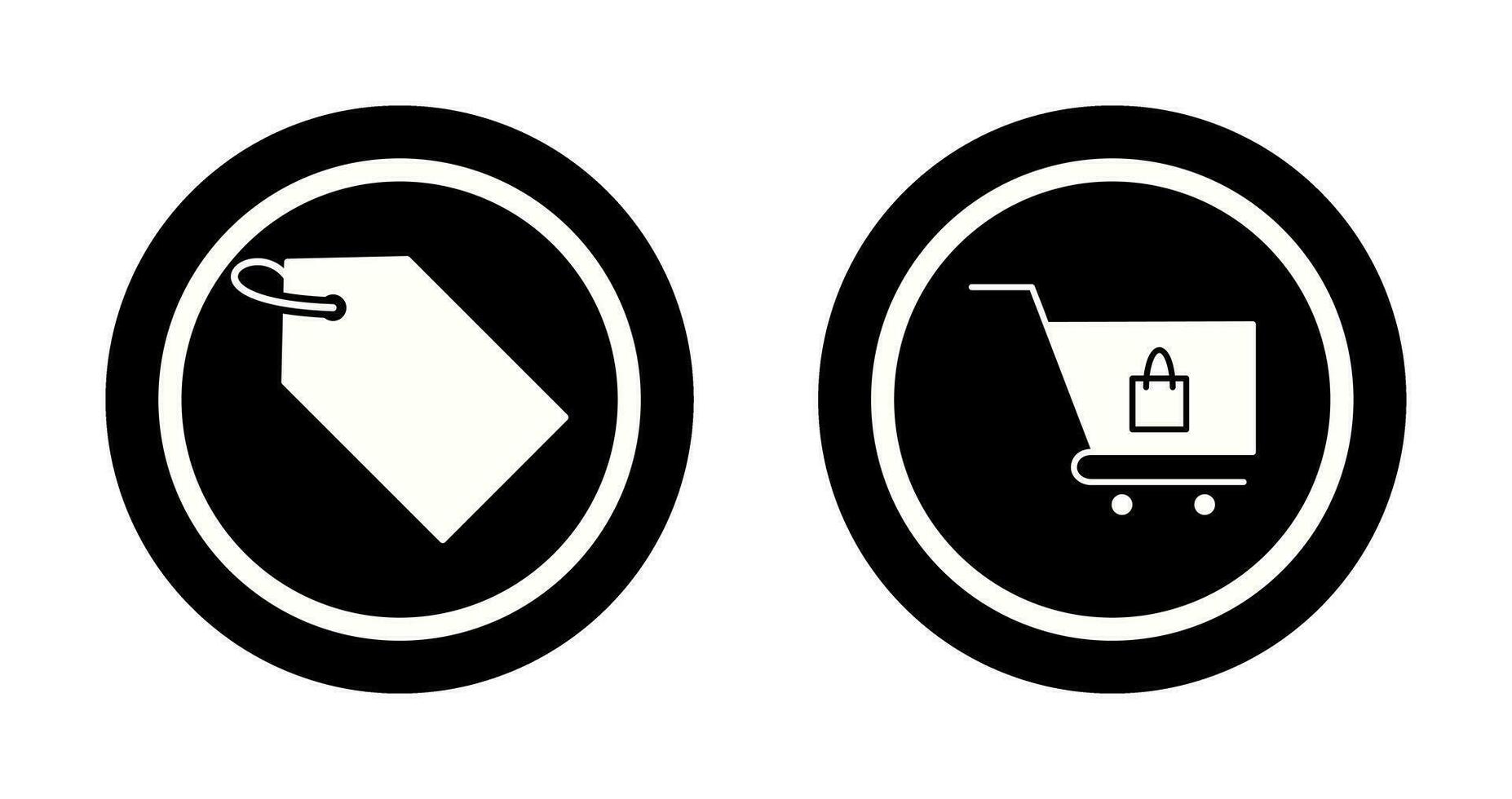 tag and cart  Icon vector