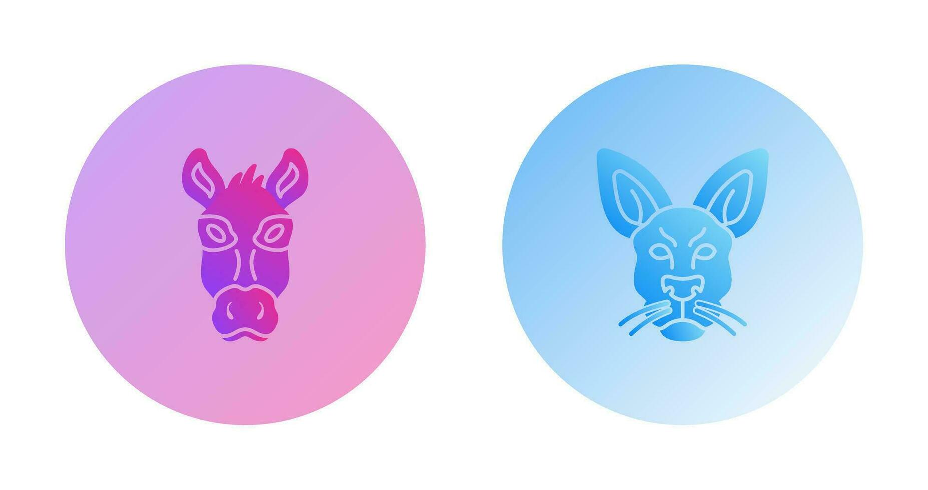 Donkey and Kangaroo Icon vector