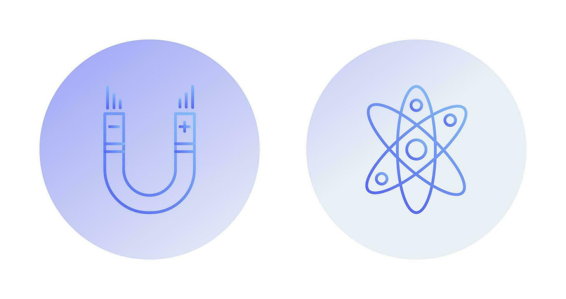 Atom and Magnet,attraction Icon vector