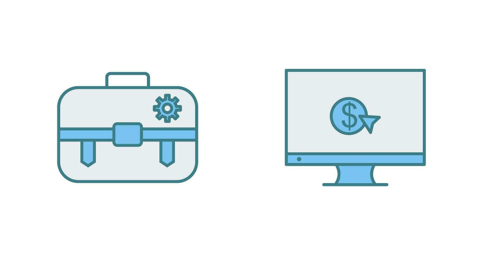 portafolio administración y pagar por hacer clic icono vector