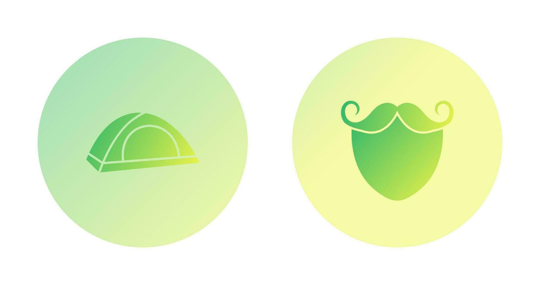 barba y Bigote y acampar icono vector